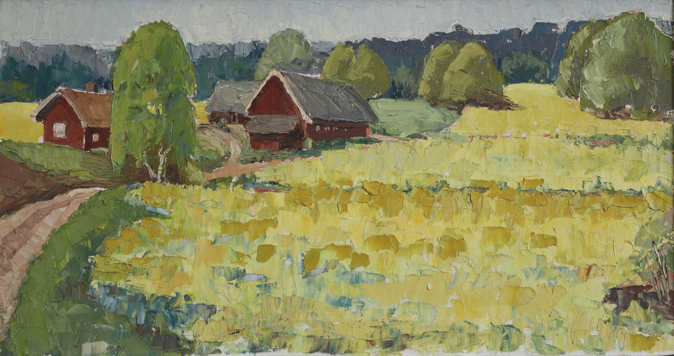 Original Vintage Art Landscape Oil Painting from Sweden
