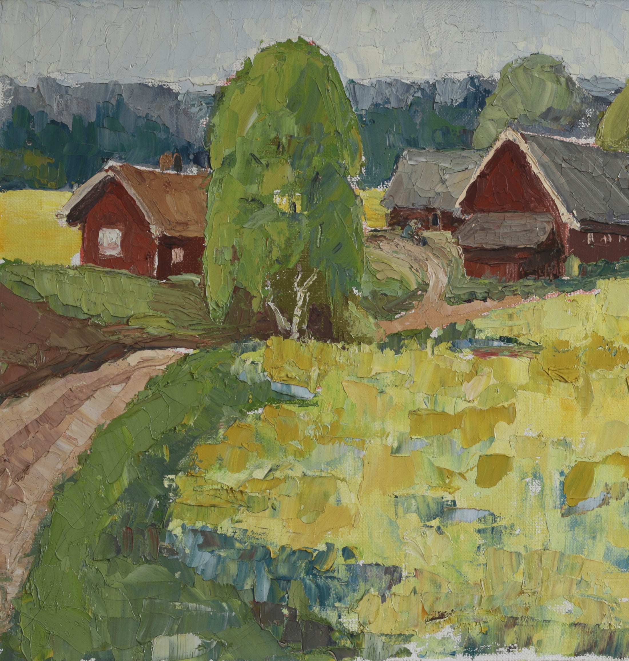 Original Vintage Art Landscape Oil Painting from Sweden
