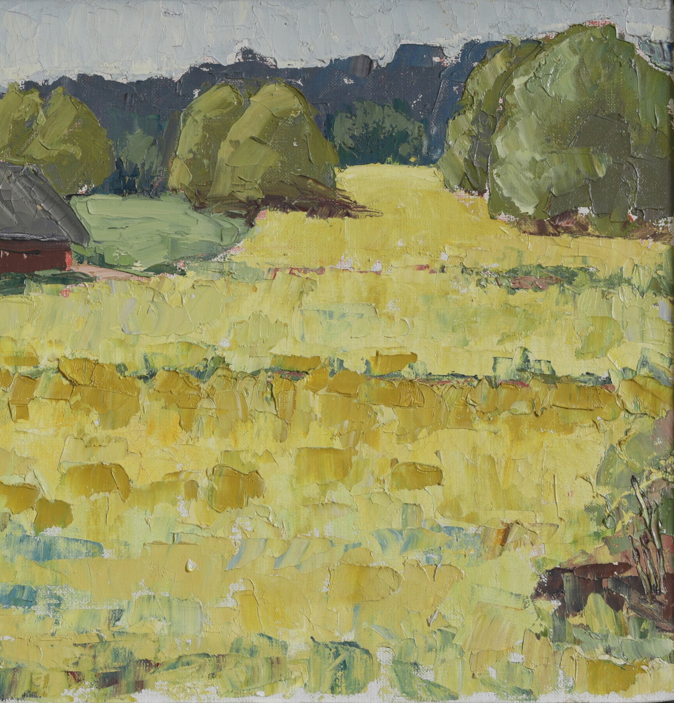 Original Vintage Art Landscape Oil Painting from Sweden