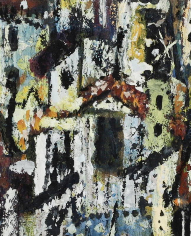 Mid Century Original Abstract Oil Painting From Sweden