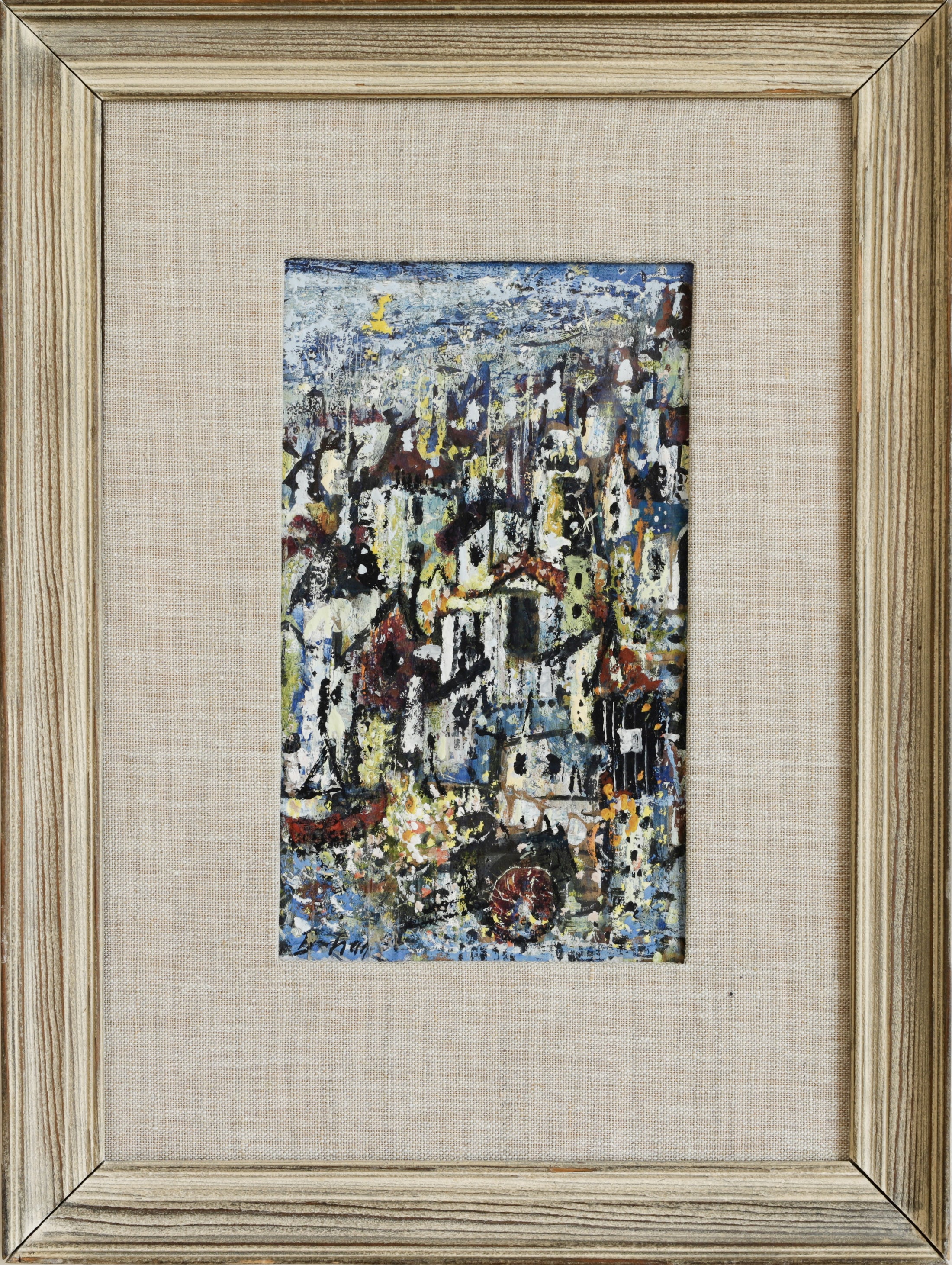 Mid Century Original Abstract Oil Painting From Sweden
