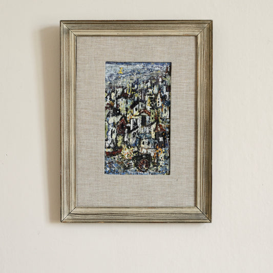 Mid Century Original Abstract Oil Painting From Sweden