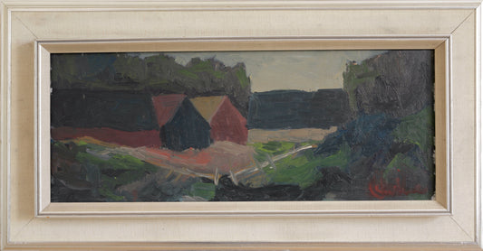 Vintage Art Original Landscape Oil Painting from Sweden