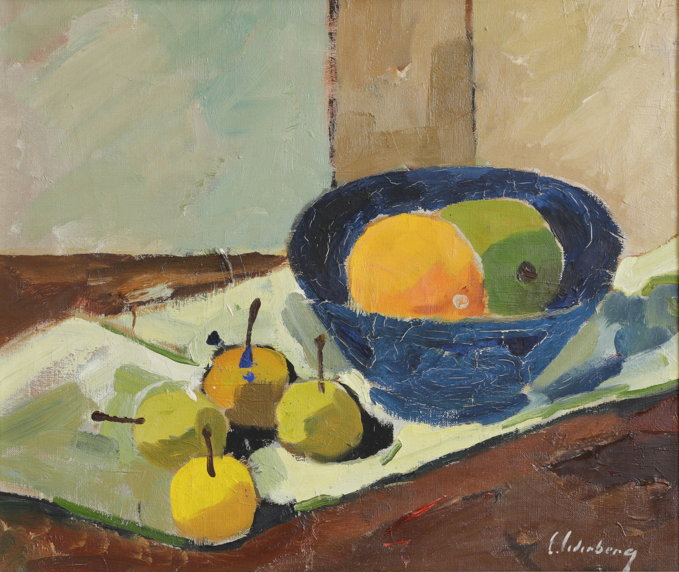 Vintage Original Kitchen Still Life Oil Painting from Sweden 1938