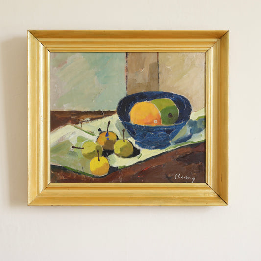 Vintage Original Kitchen Still Life Oil Painting from Sweden 1938