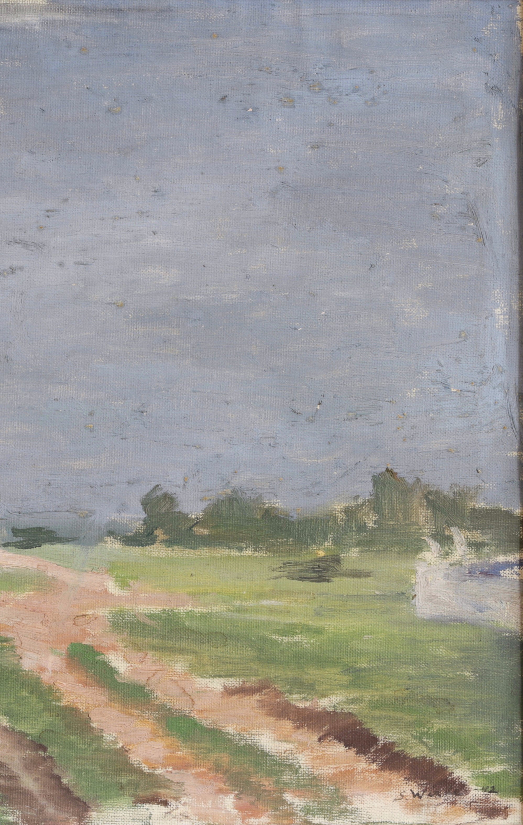 Vintage Original Landscape Oil Painting by S Wirde from Sweden