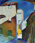 Load image into Gallery viewer, 1950's Vintage Art Original Cityscape Oil Painting from Sweden
