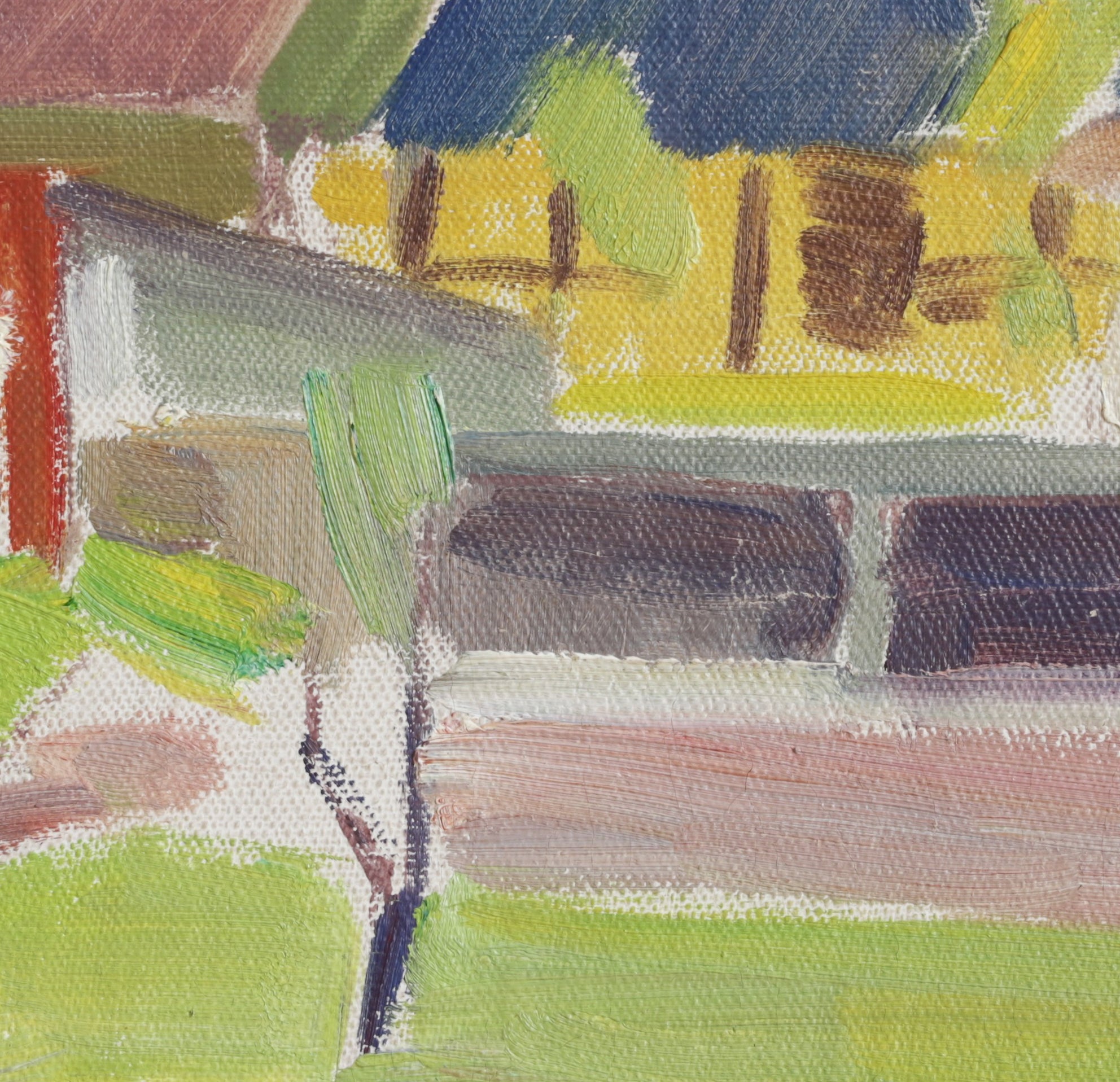 Vintage Art Mid Century Original Landscape Oil Painting