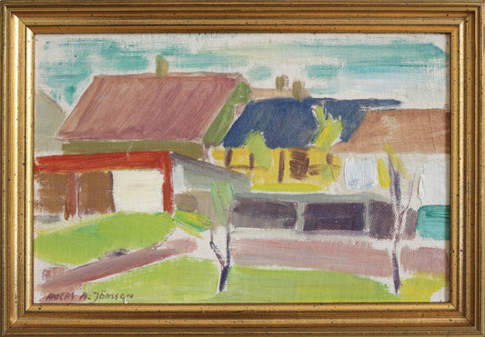 Vintage Art Mid Century Original Landscape Oil Painting