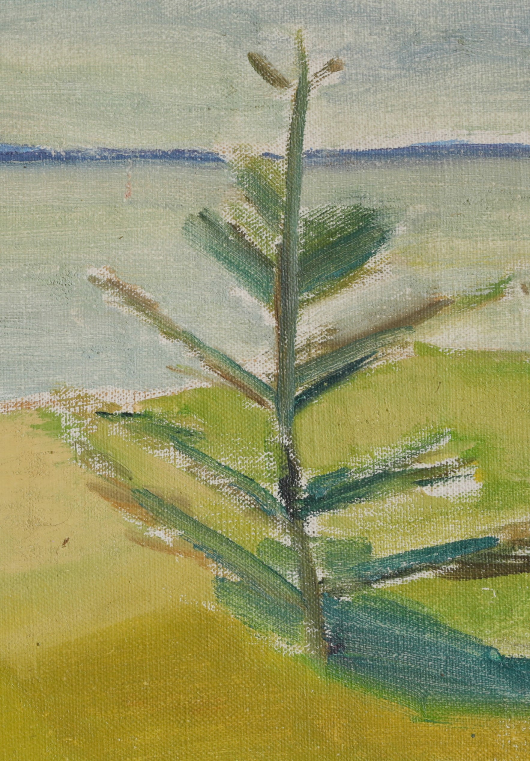Pair of Vintage Mid Century Original Coastal Oil Paintings