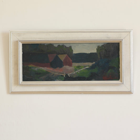 Vintage Art Original Landscape Oil Painting from Sweden