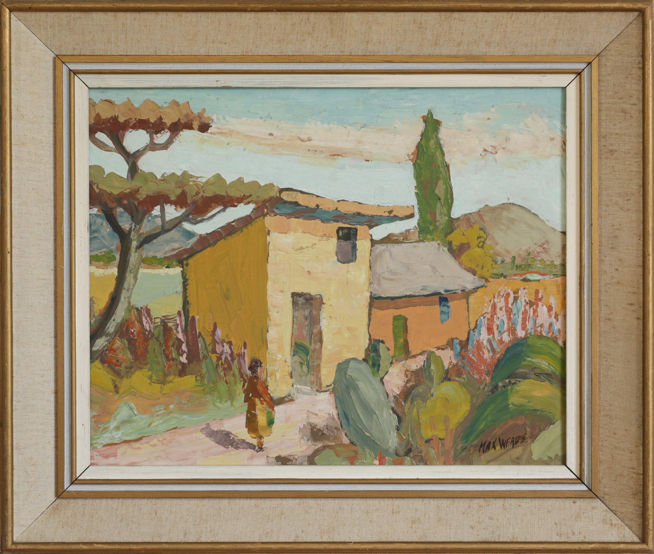 Vintage Art Room Original Landscape Oil Painting from Sweden
