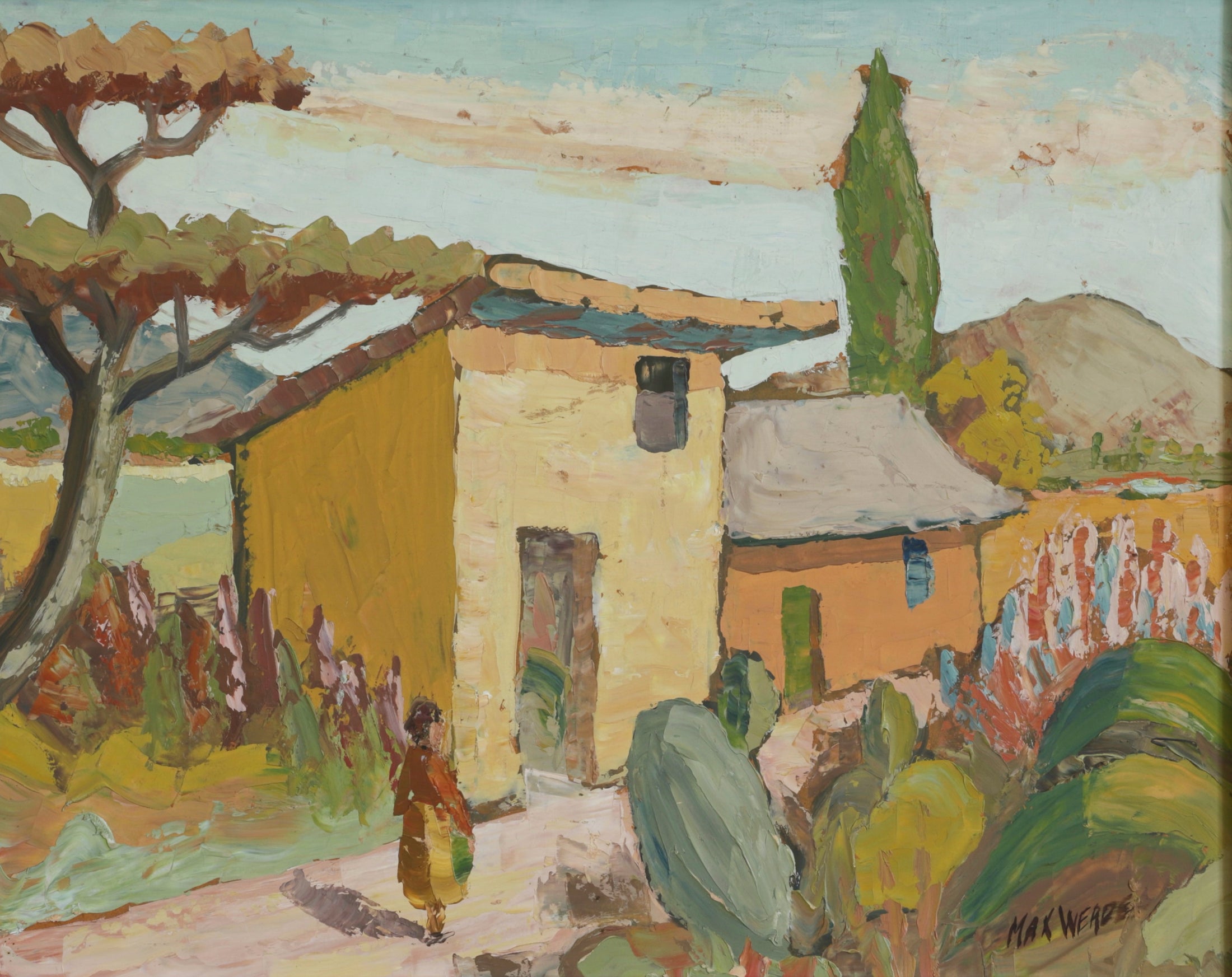 Vintage Art Room Original Landscape Oil Painting from Sweden