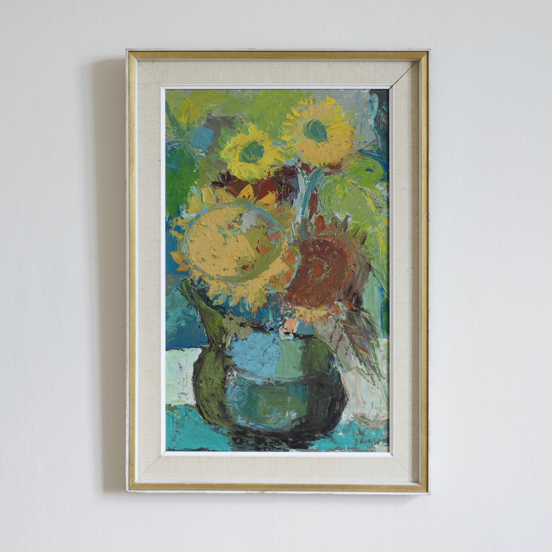 Mid Century Vintage Art Still Life Painting from Sweden