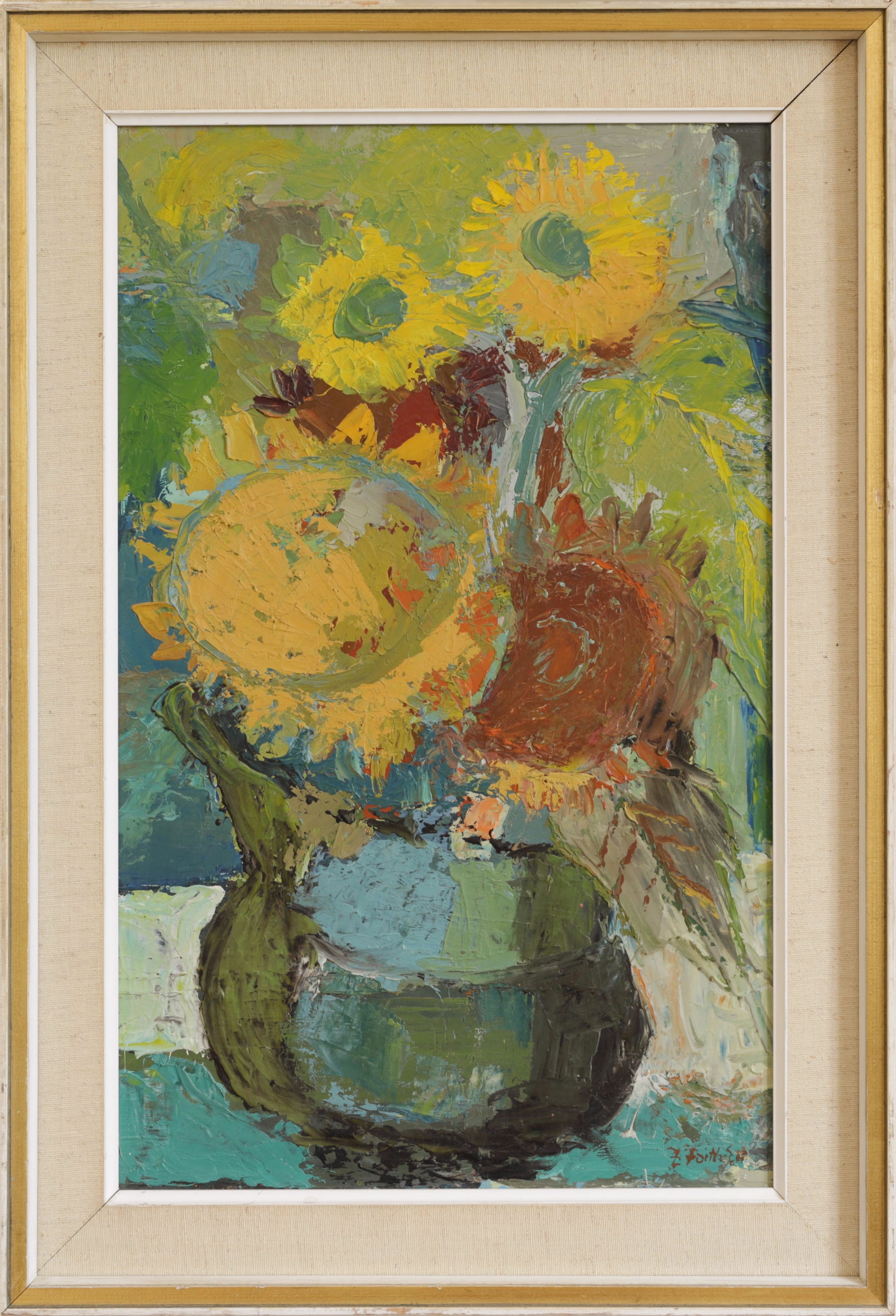 Mid Century Vintage Art Still Life Painting from Sweden
