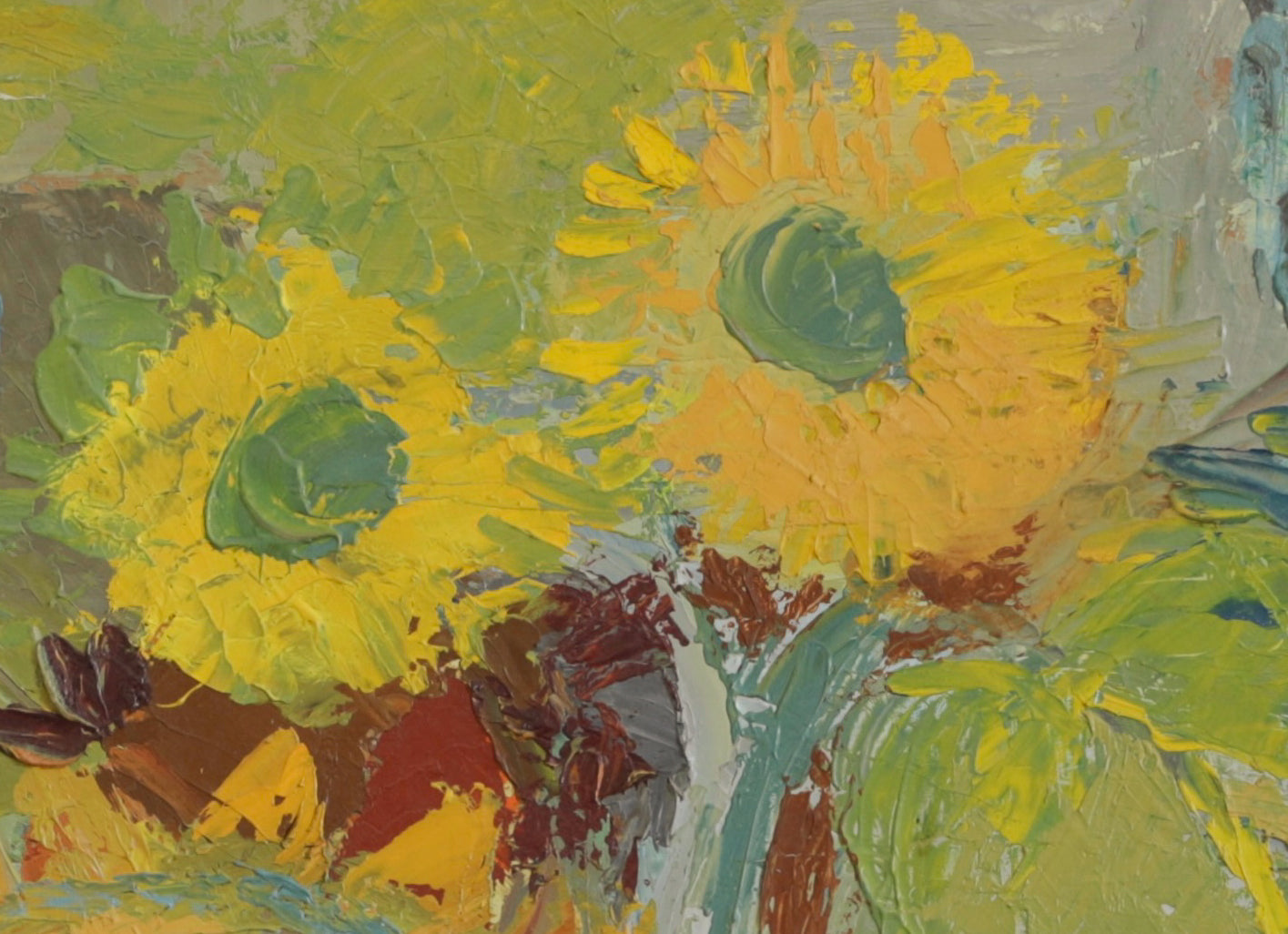 Mid Century Vintage Art Still Life Painting from Sweden