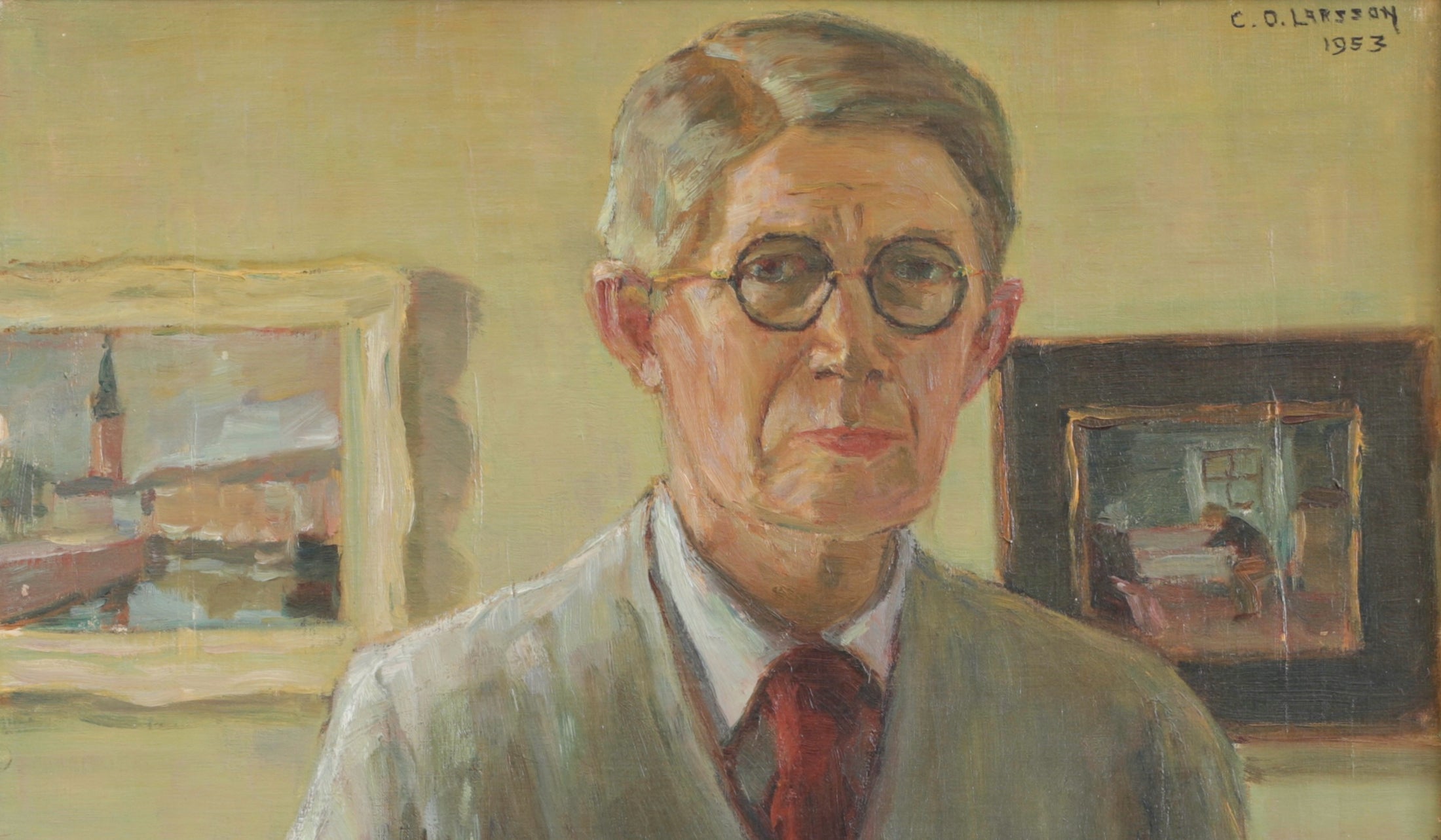 Original Vintage Artist's Self Portrait from Sweden 1953