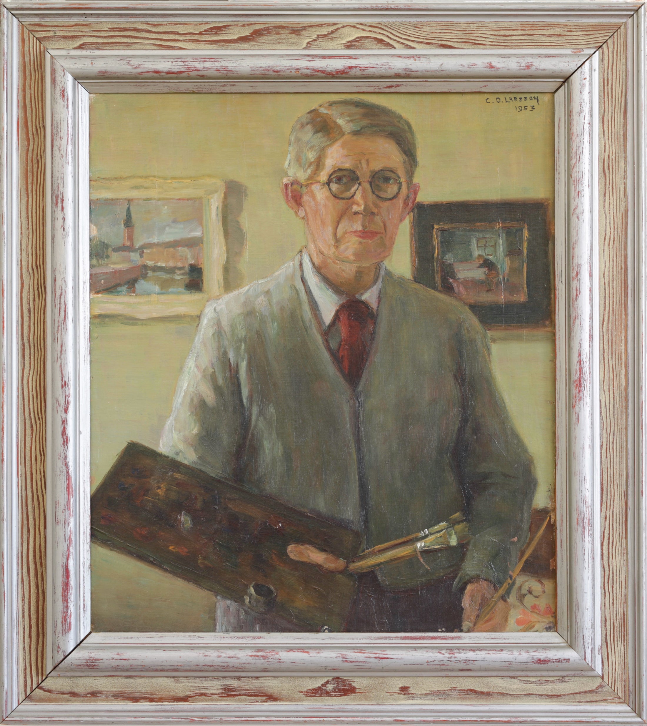 Original Vintage Artist's Self Portrait from Sweden 1953