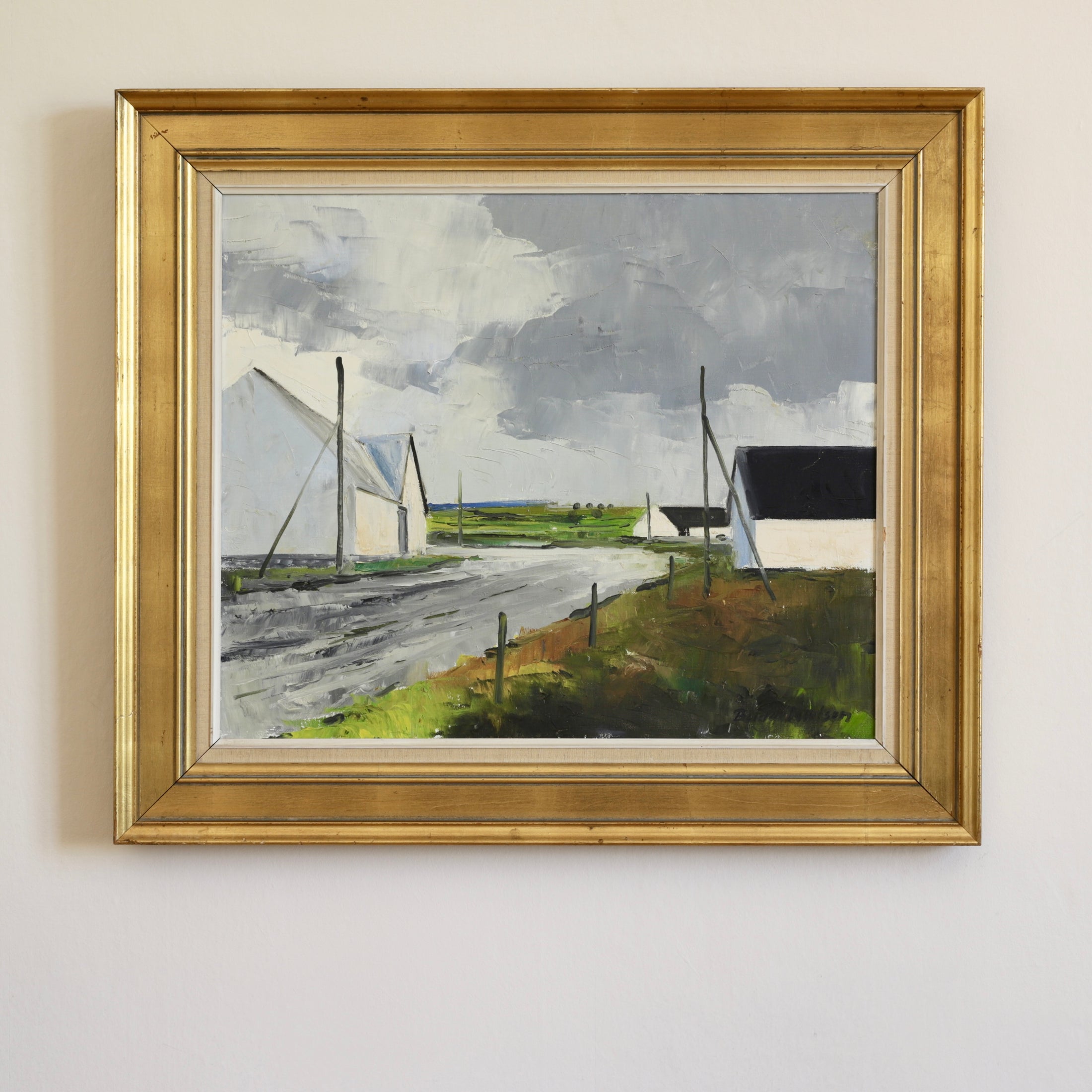 Vintage Art Original Landscape Oil Painting From Sweden
