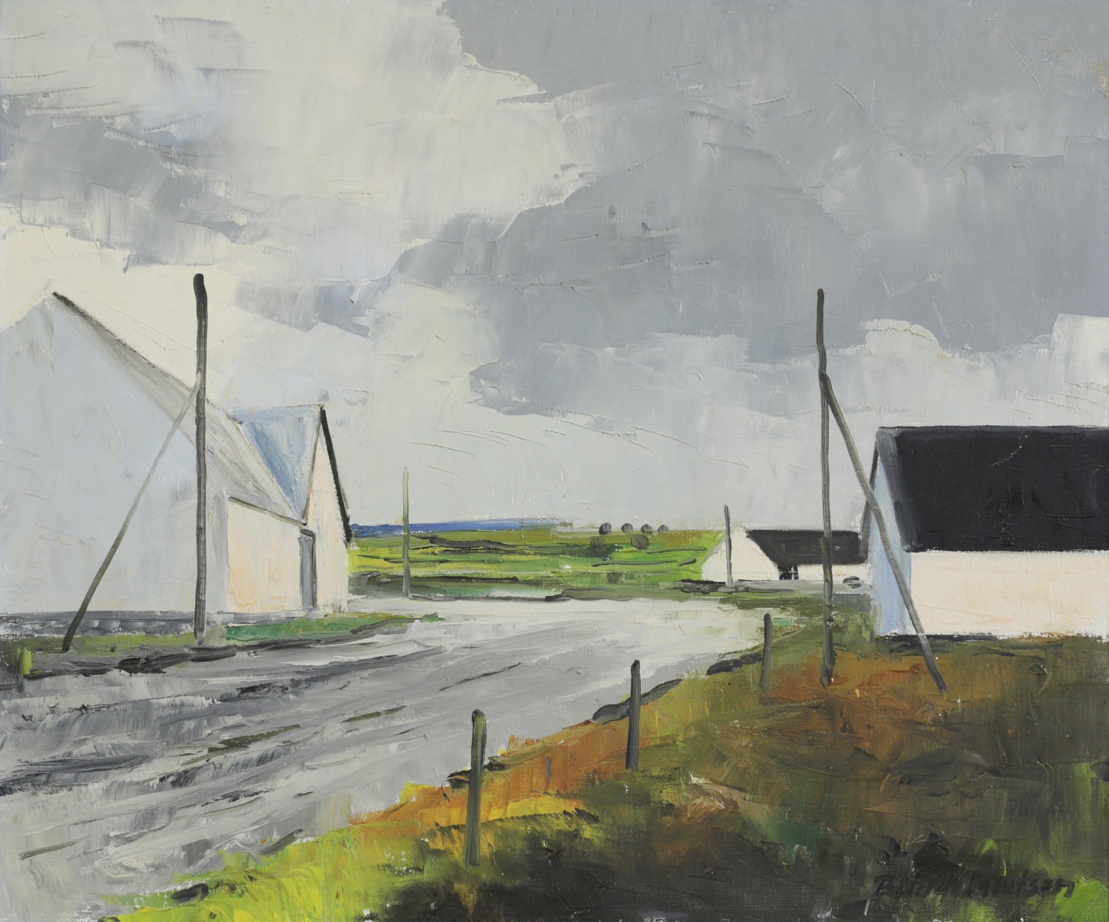 Vintage Art Original Landscape Oil Painting From Sweden