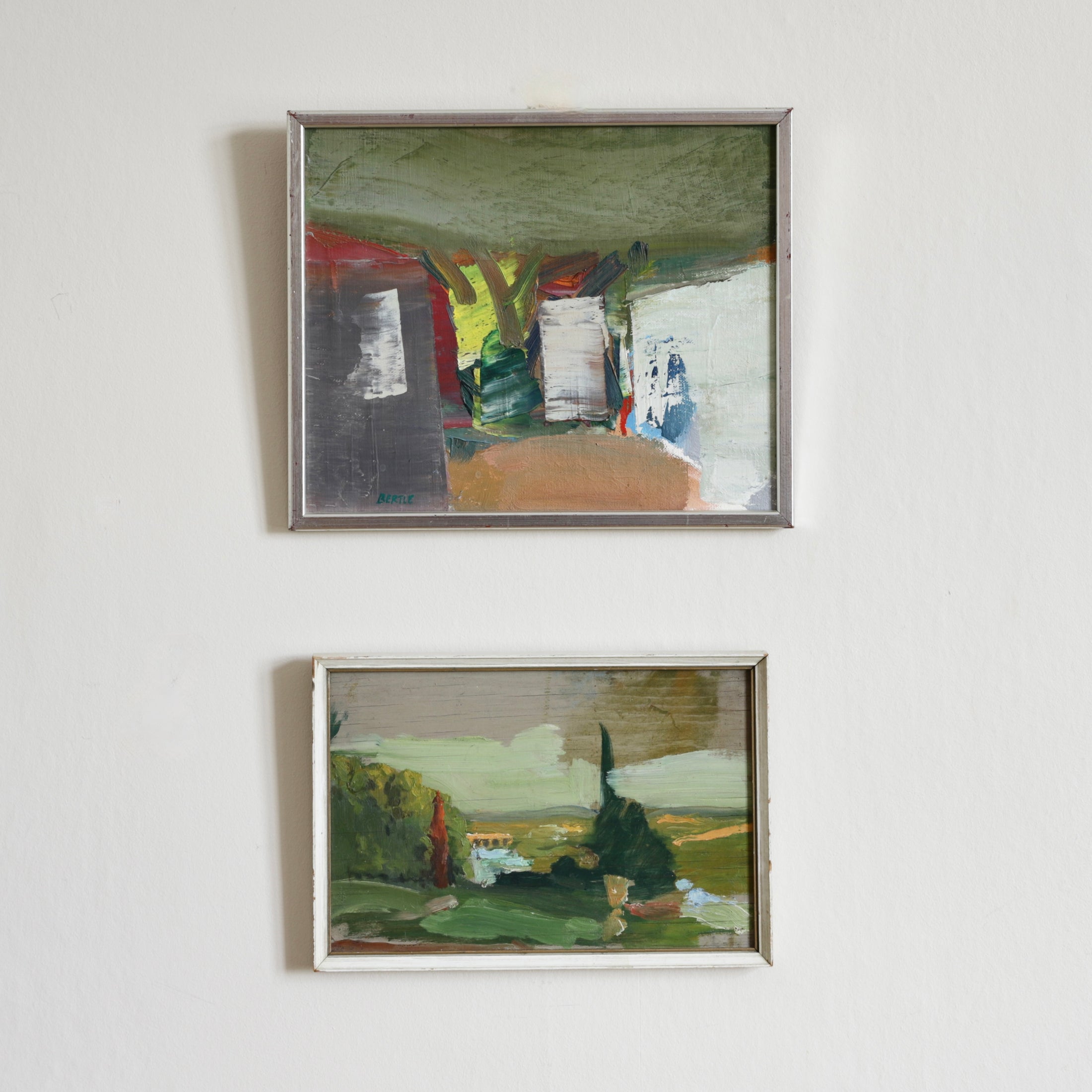Pair of Original Vintage Landscape Oil Paintings from Sweden