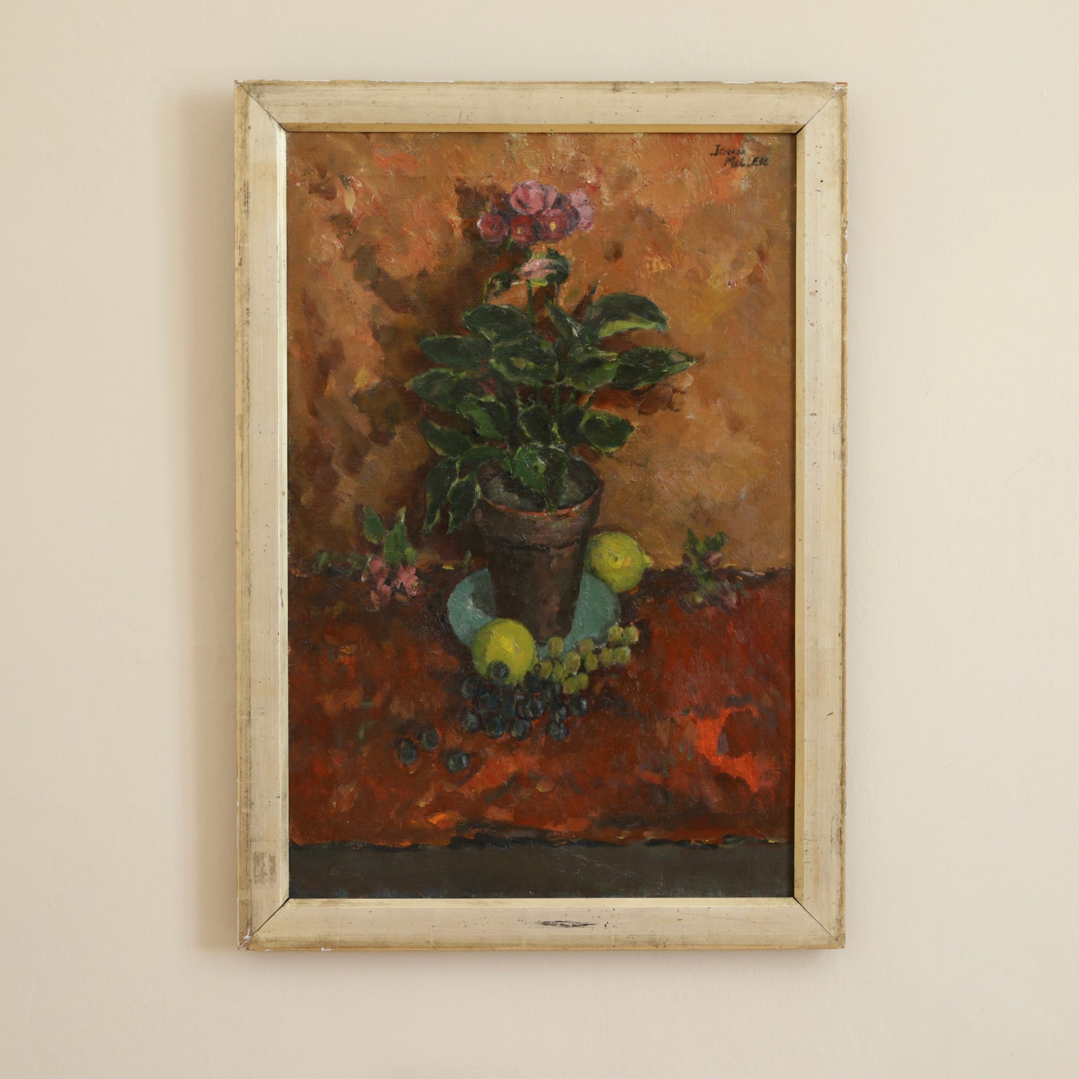 Vintage Art Room Original Still Life Oil Painting