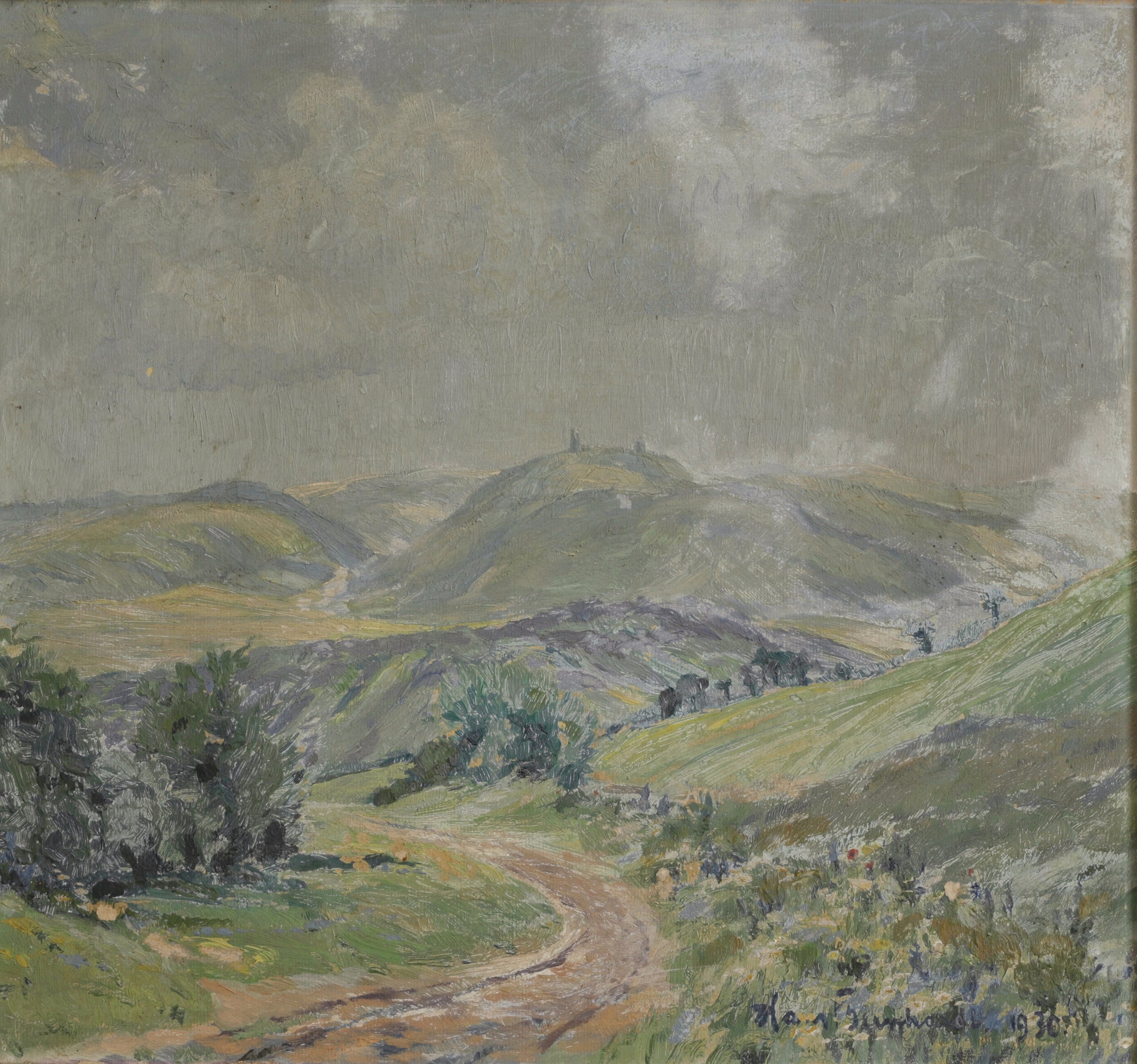 Vintage Original Landscape Oil Painting 1930 from Sweden