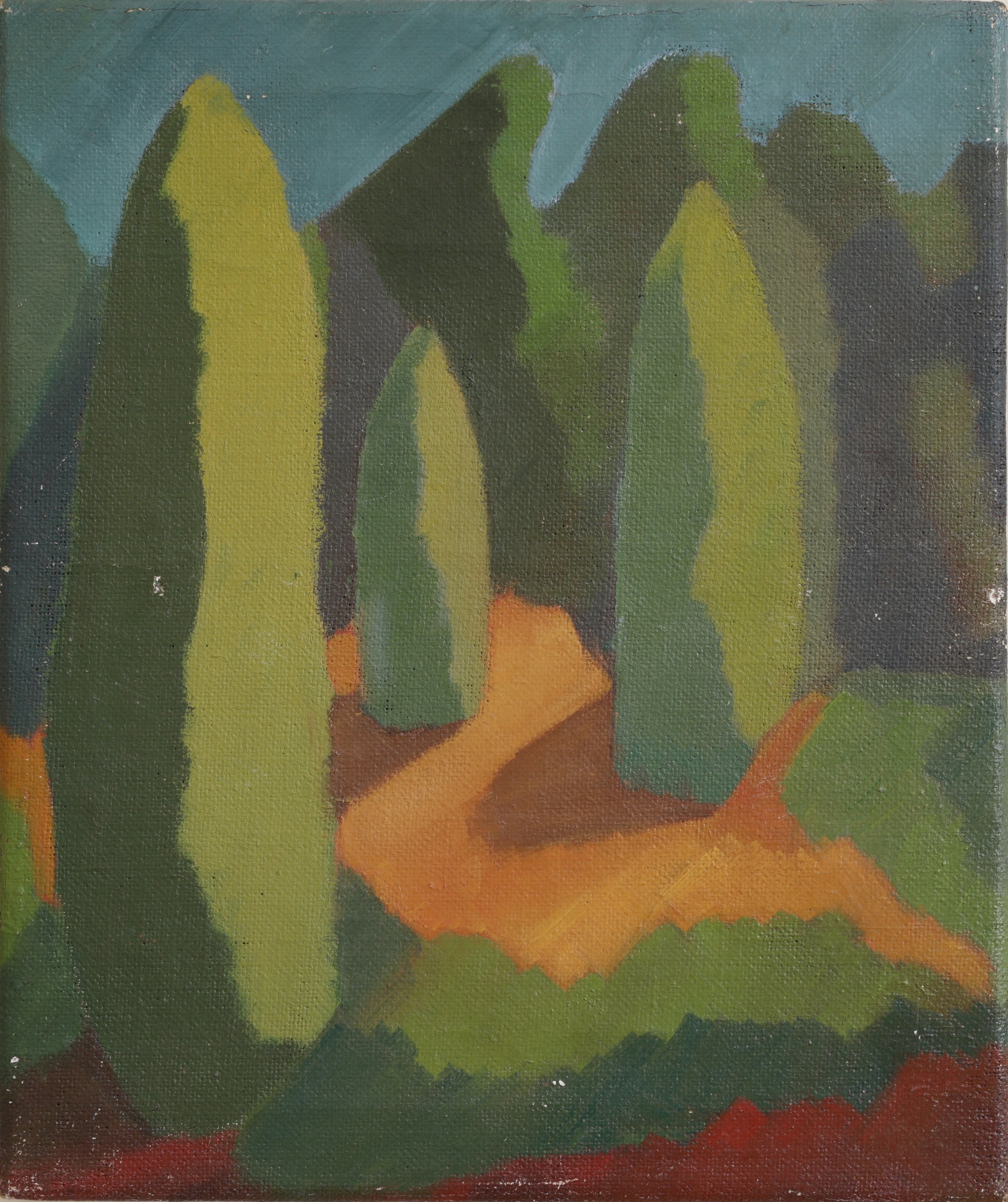Vintage Original Mid Century Landscape Oil Painting from Sweden