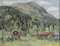 Load image into Gallery viewer, Mid Century Original Mountain Landscape Oil Painting From Sweden
