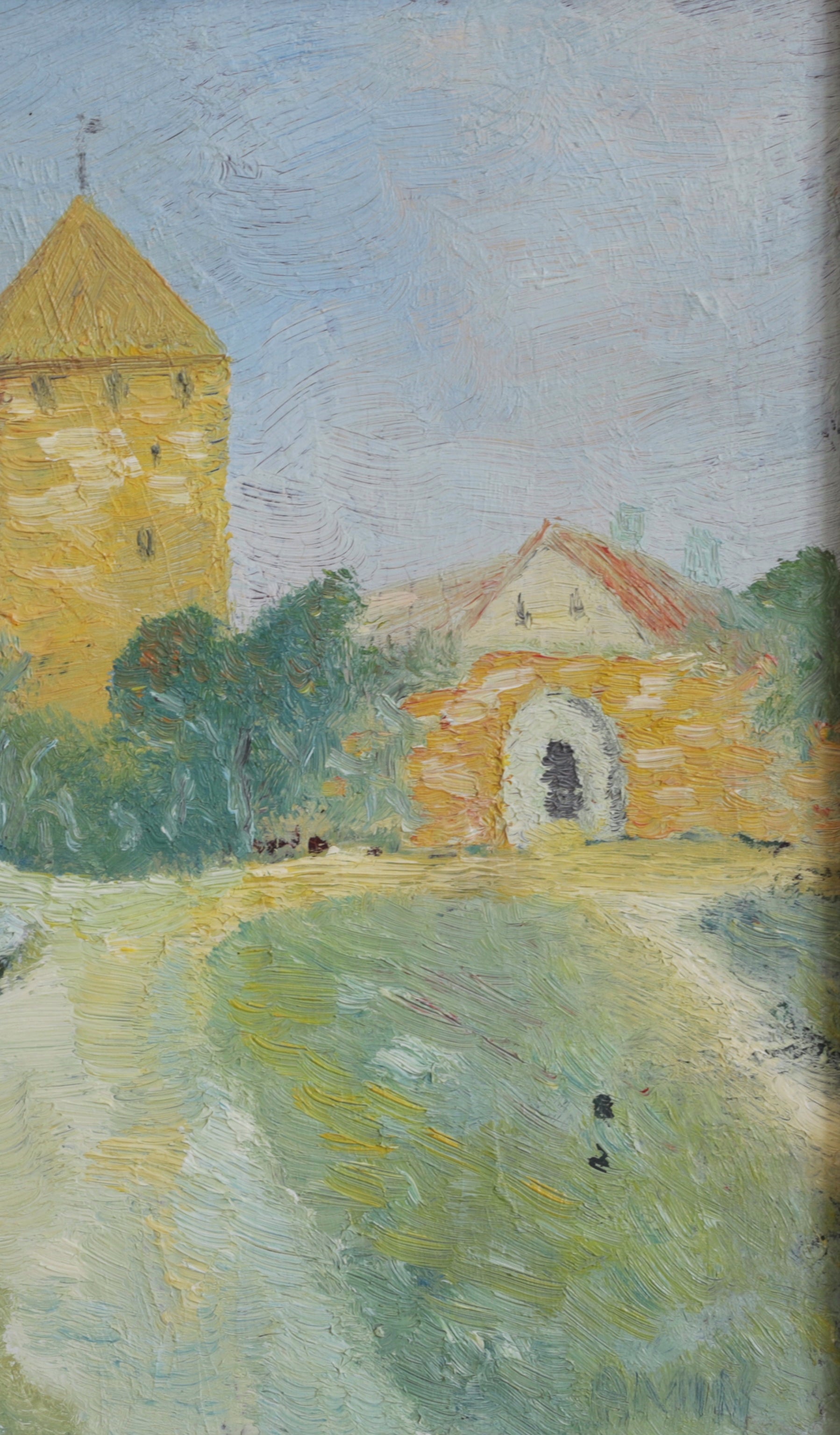 Vintage Original Coastal Oil Painting from Sweden