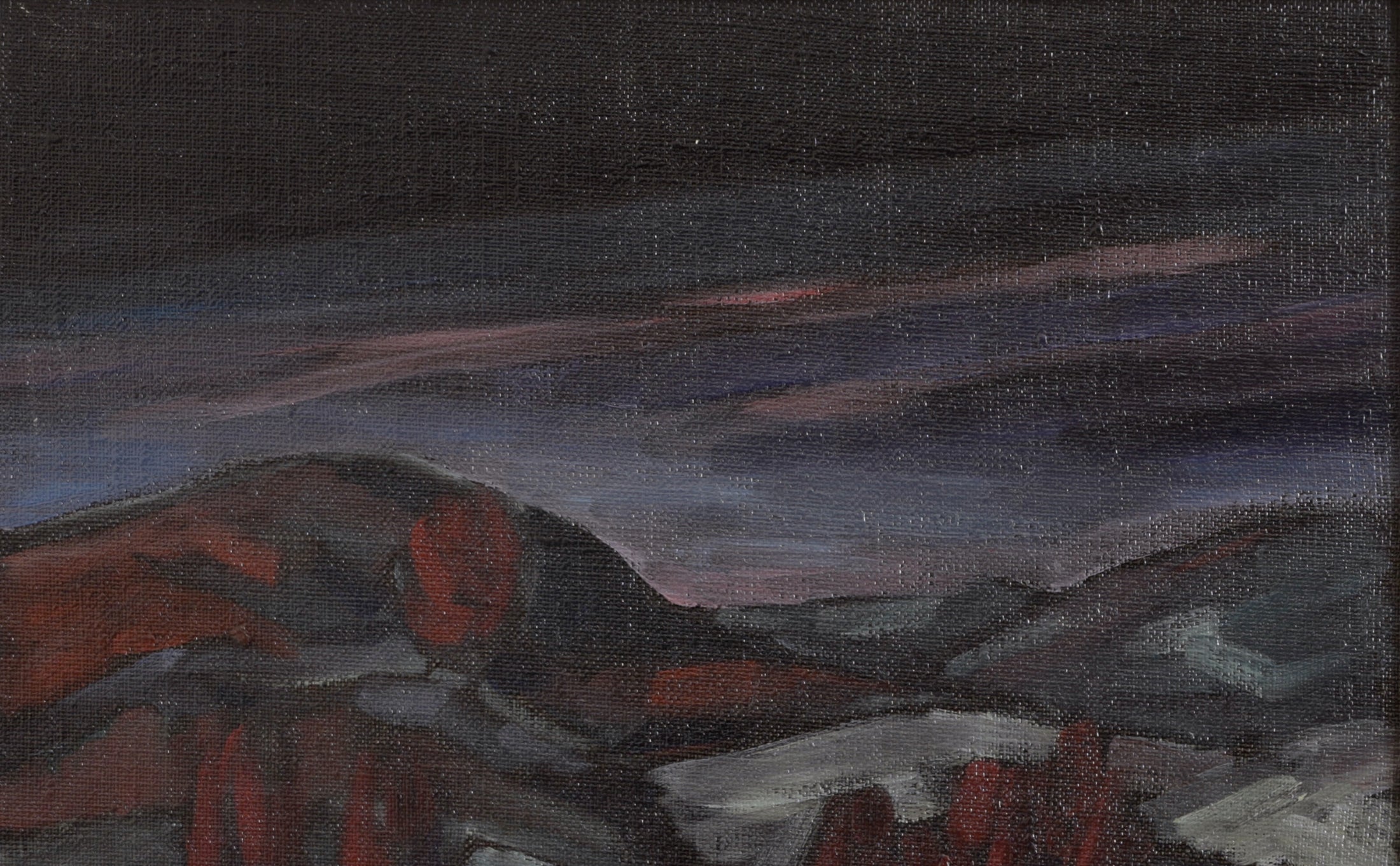 Vintage Original Winter Oil Painting From Sweden