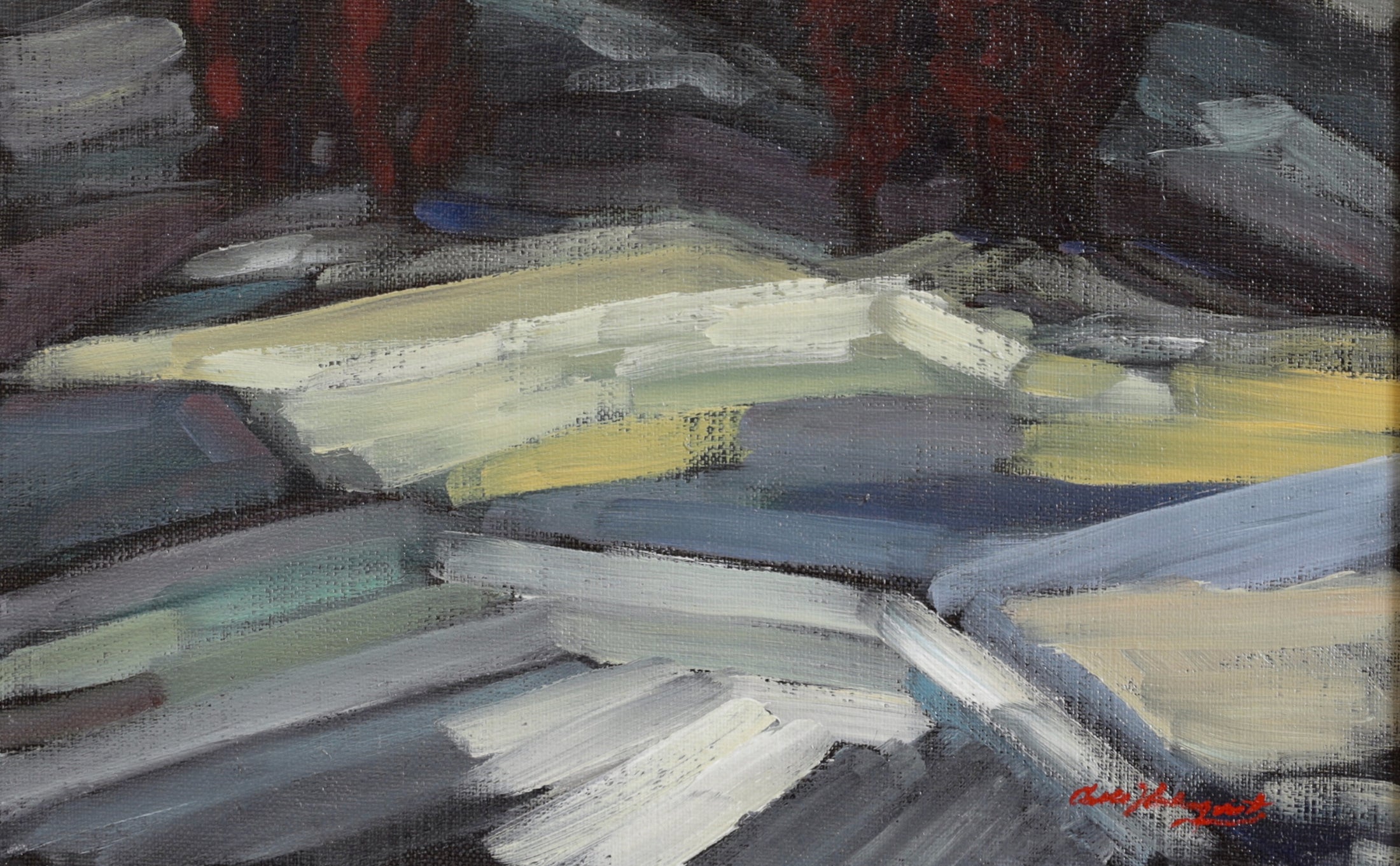 Vintage Original Winter Oil Painting From Sweden