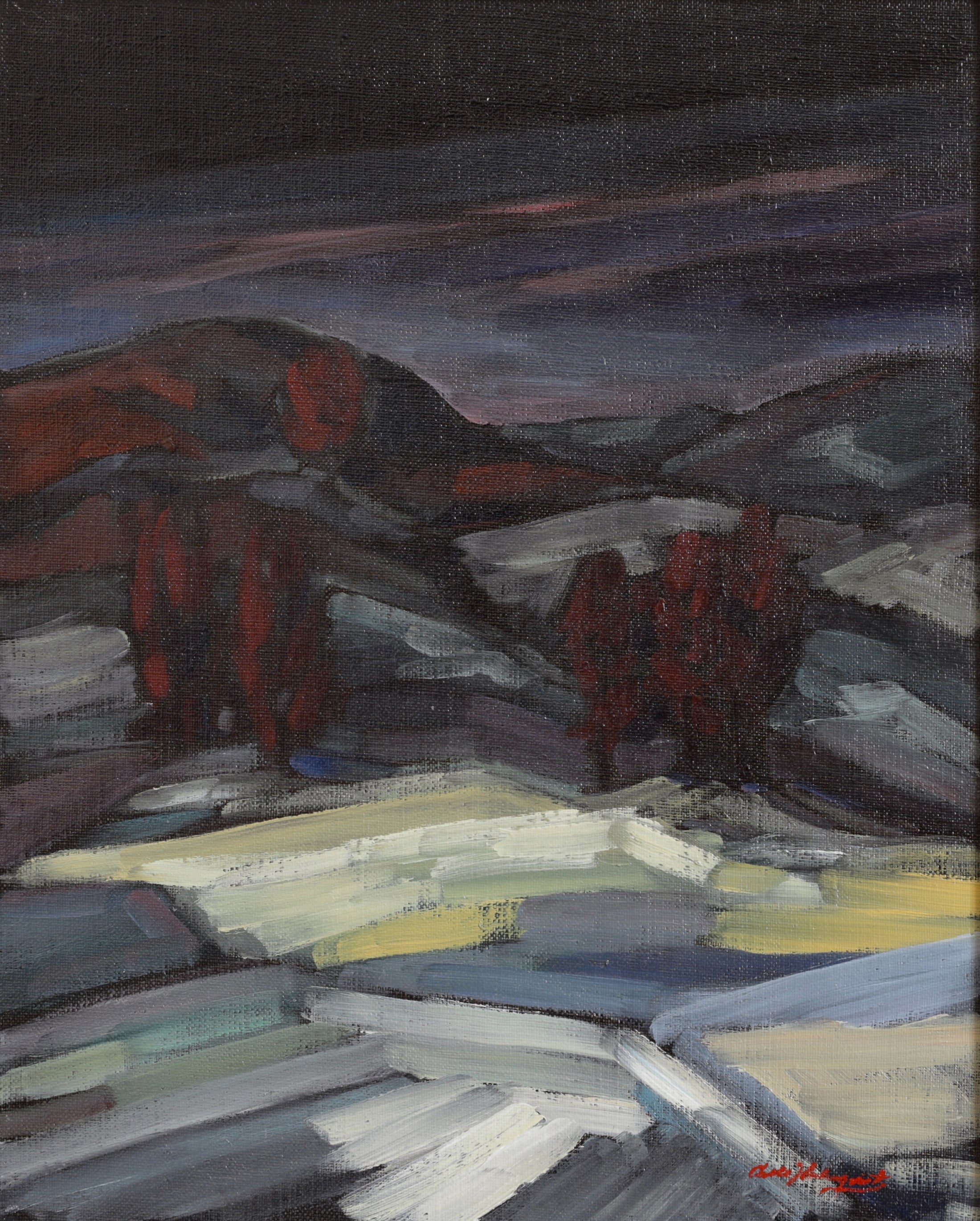 Vintage Original Winter Oil Painting From Sweden