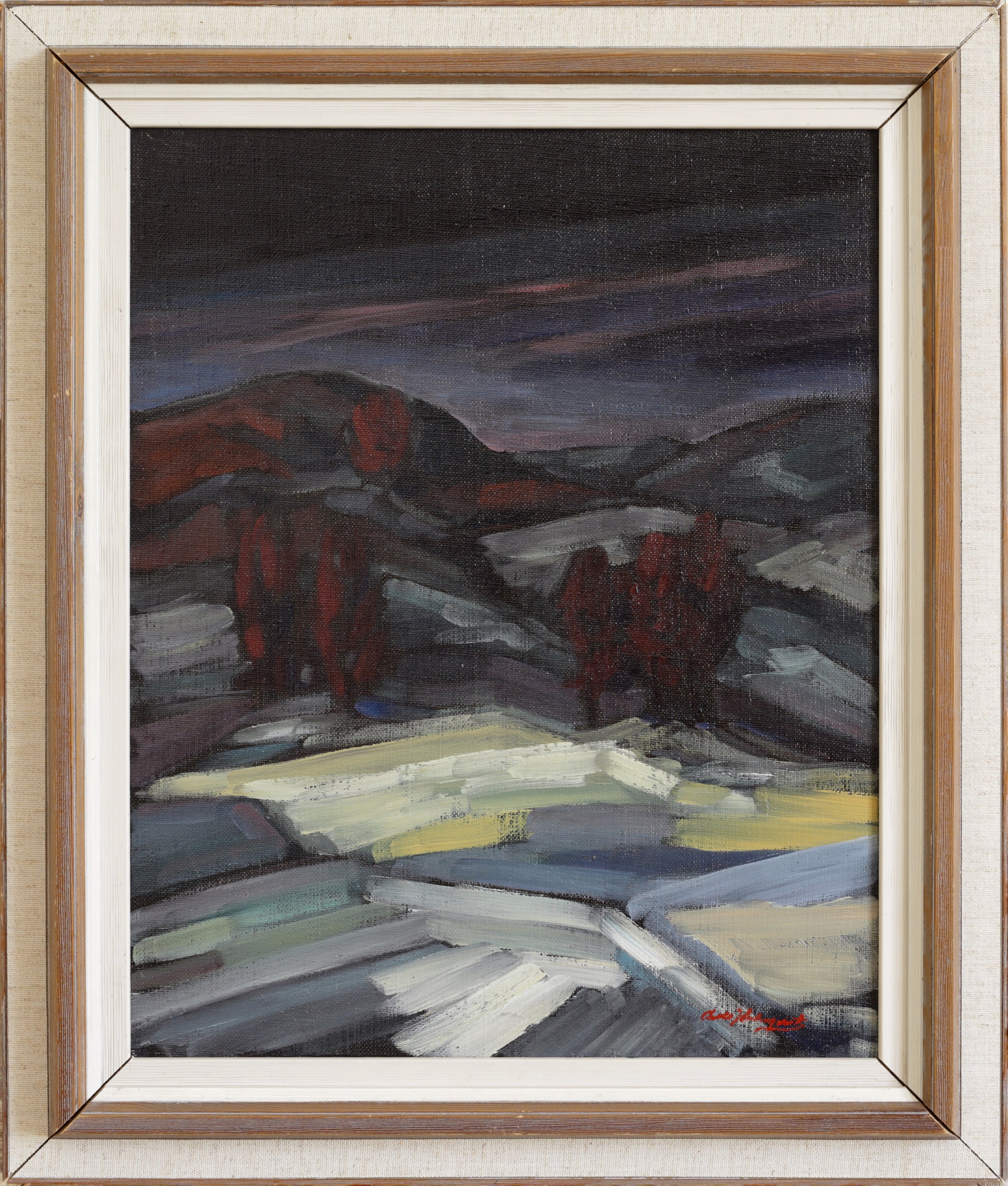 Vintage Original Winter Oil Painting From Sweden