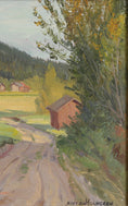 Load image into Gallery viewer, Mid Century Landscape Oil Painting From Sweden by S Holmgren
