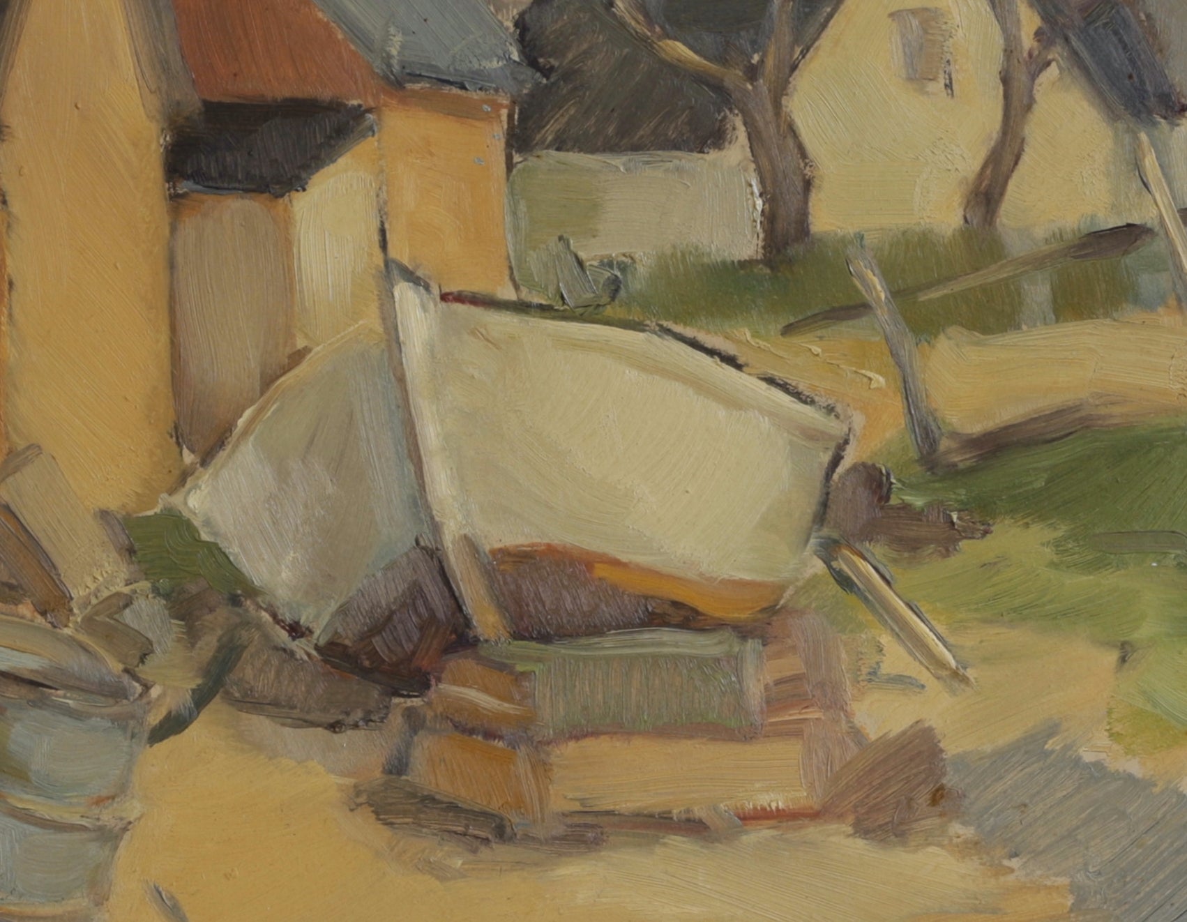 Original 1940's Mid Century Oil Painting from Sweden