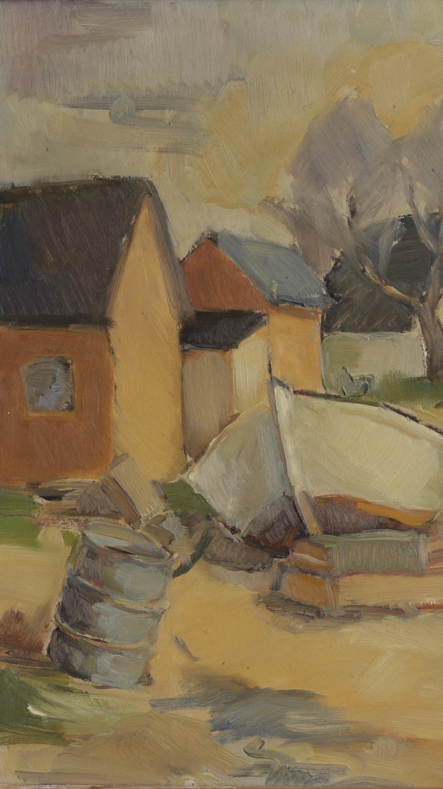 Original 1940's Mid Century Oil Painting from Sweden