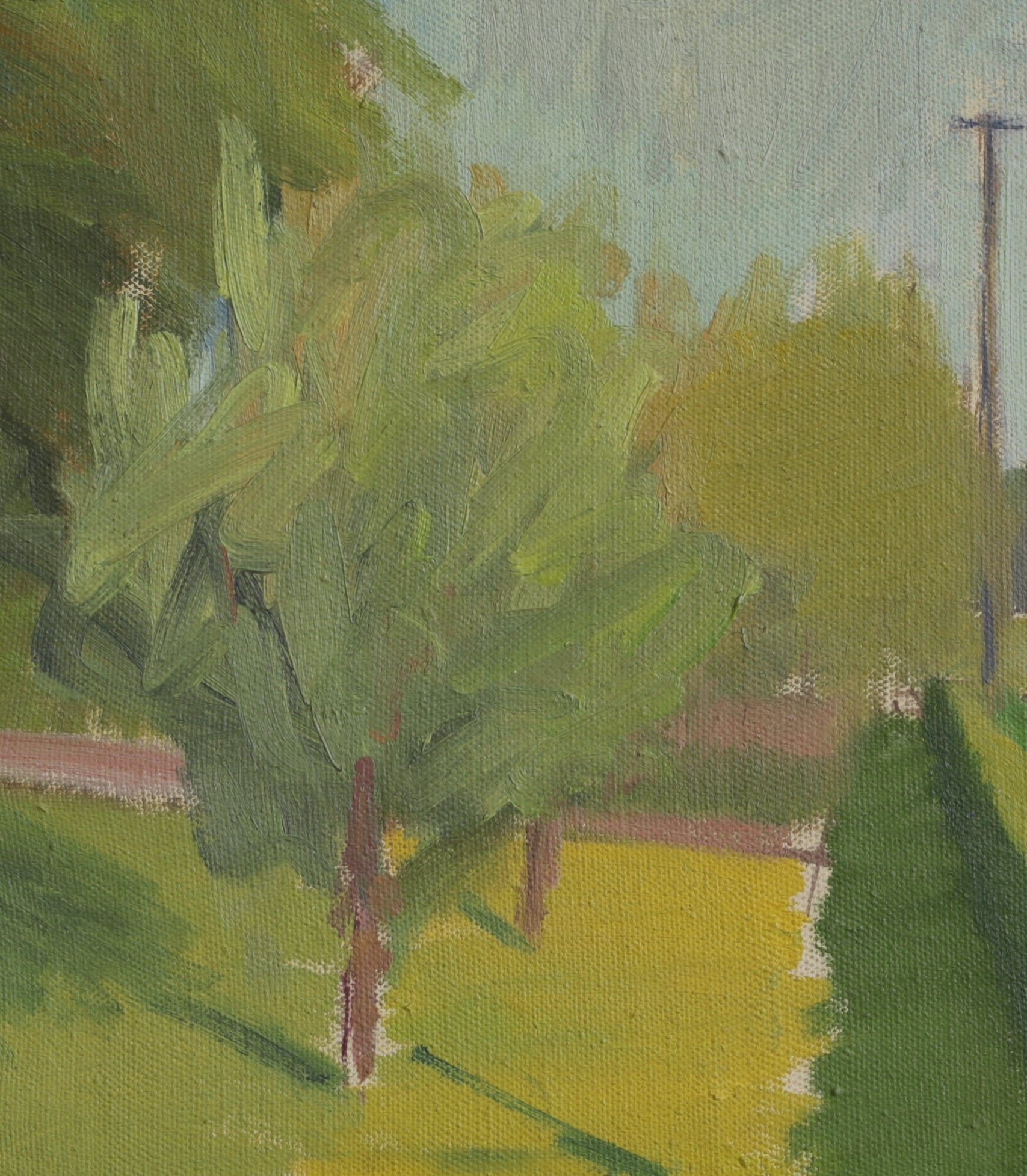 Colorful 1940's Vintage Mid Century Landscape Oil Painting From Sweden