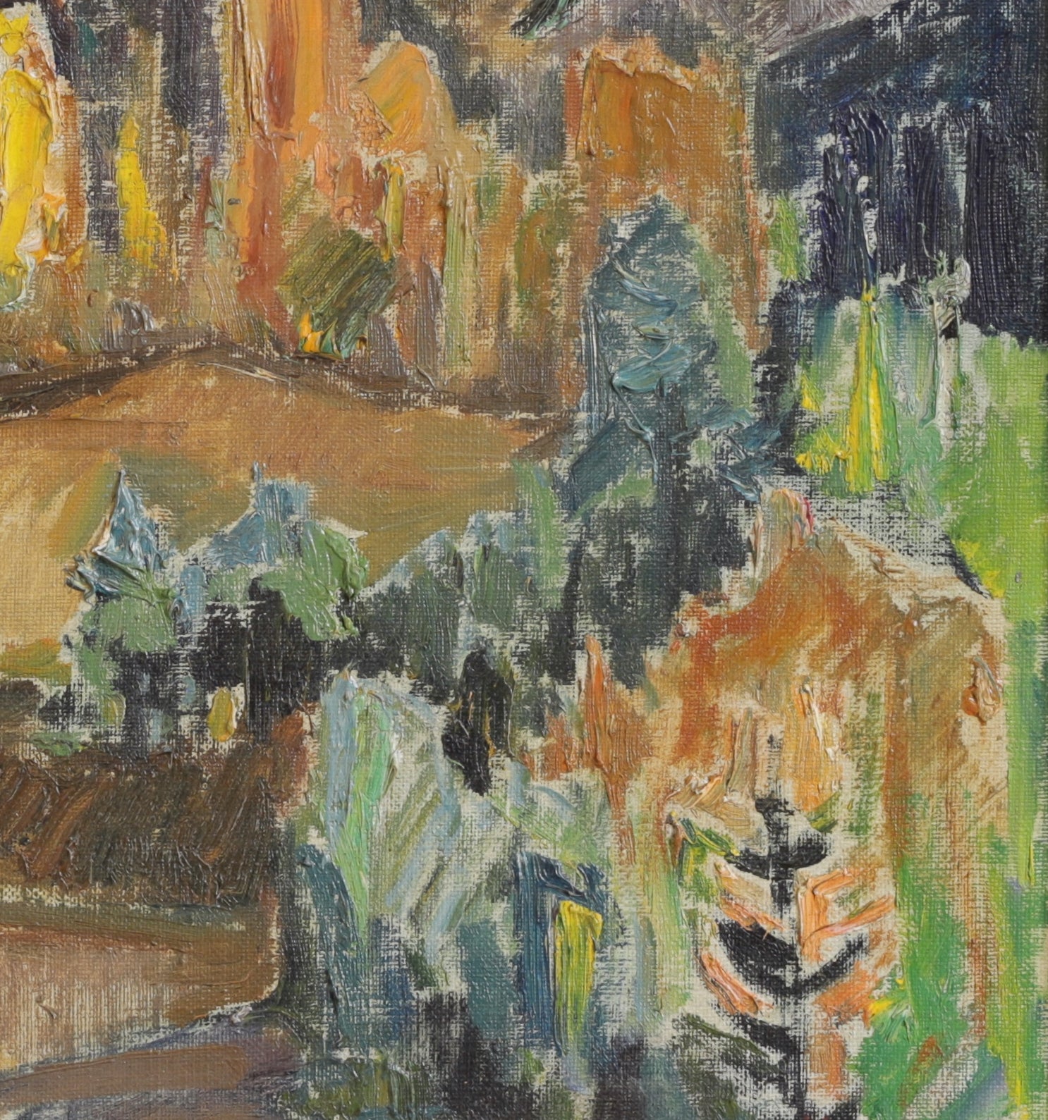 Vintage Art Room Mid Century Landscape Oil Painting From Sweden