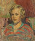 Load image into Gallery viewer, Vintage Original Girl's Portrait Oil Painting from Sweden
