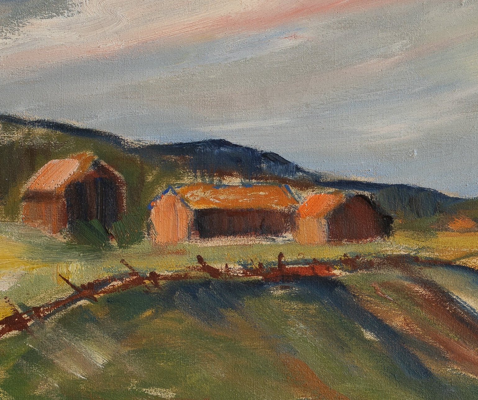 Vintage Original Landscape Oil Painting from Sweden
