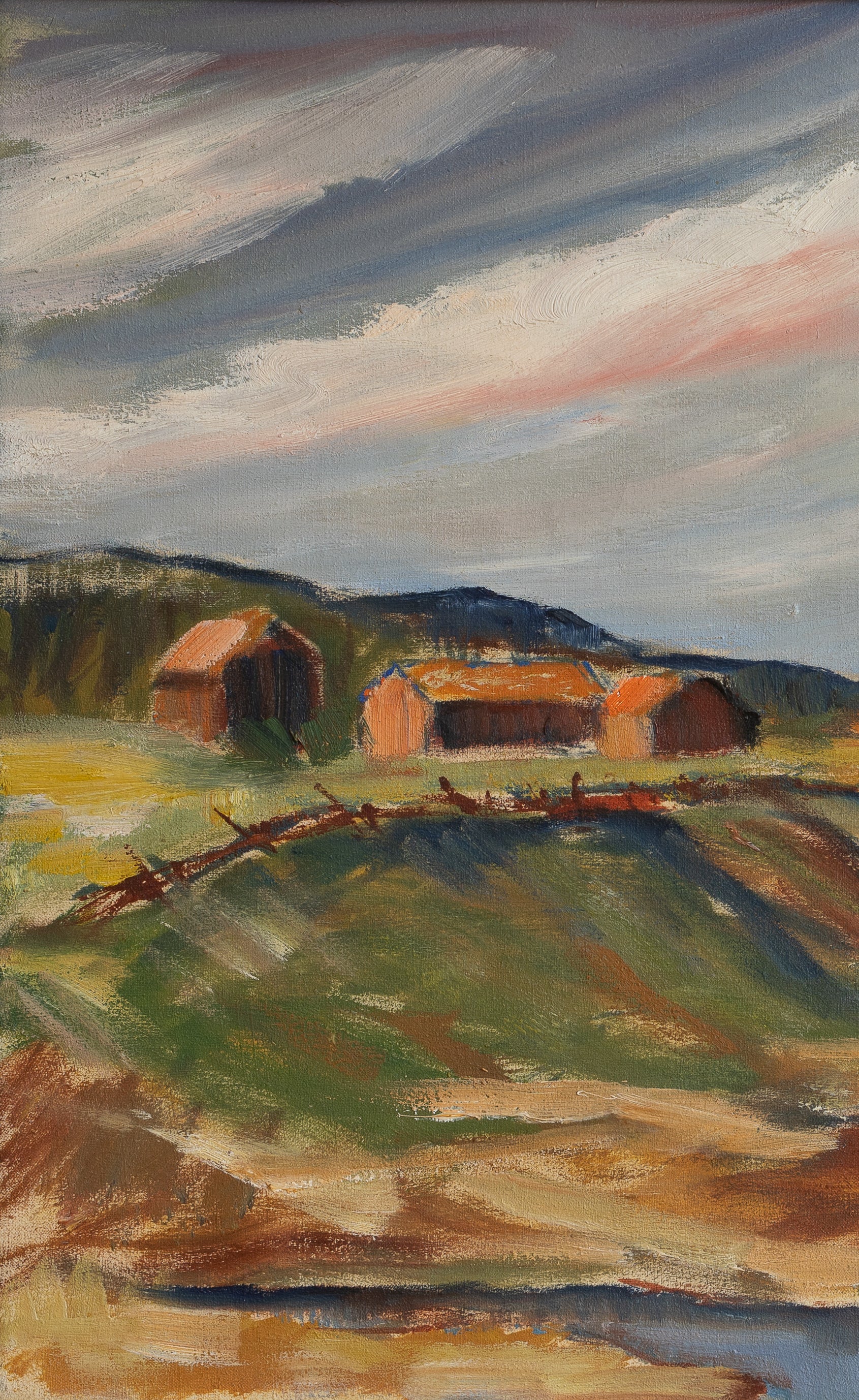 Vintage Original Landscape Oil Painting from Sweden