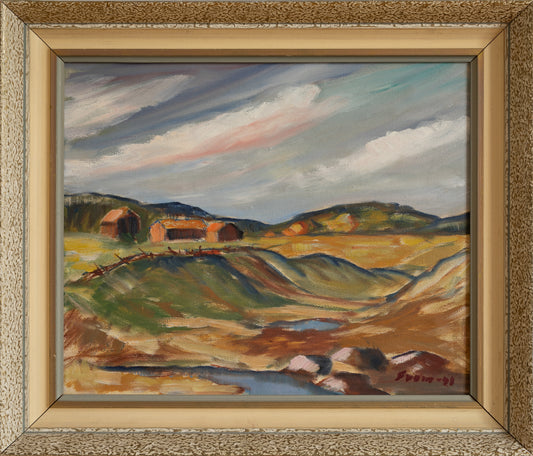 Vintage Original Landscape Oil Painting from Sweden