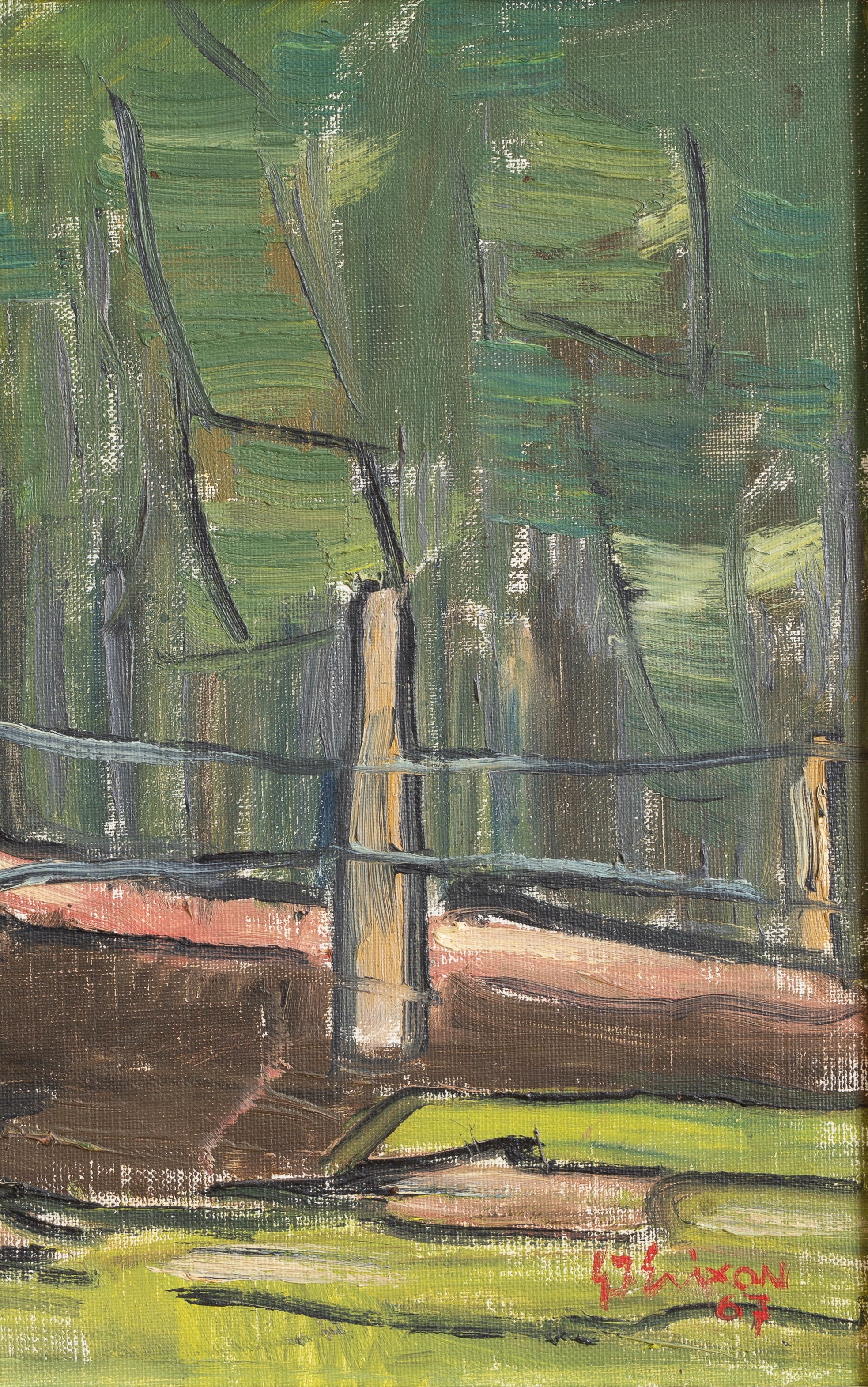 Mid Century Vintage 1960's Landscape Oil Painting from Sweden