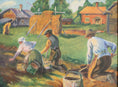 Load image into Gallery viewer, Original Vintage Colorful Harvest Oil Painting from Sweden
