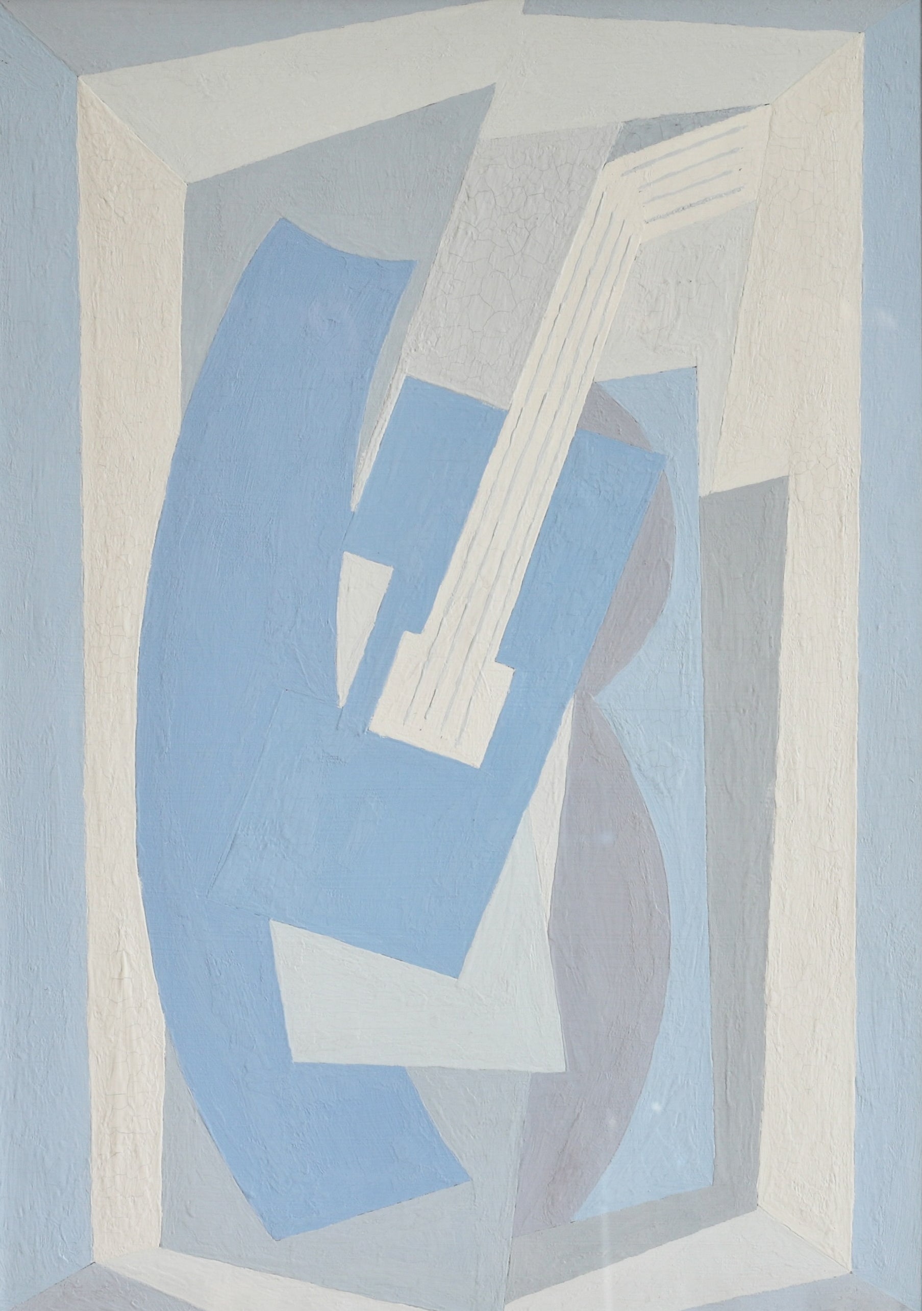 Vintage Original Abstract Guitar Painting from Sweden