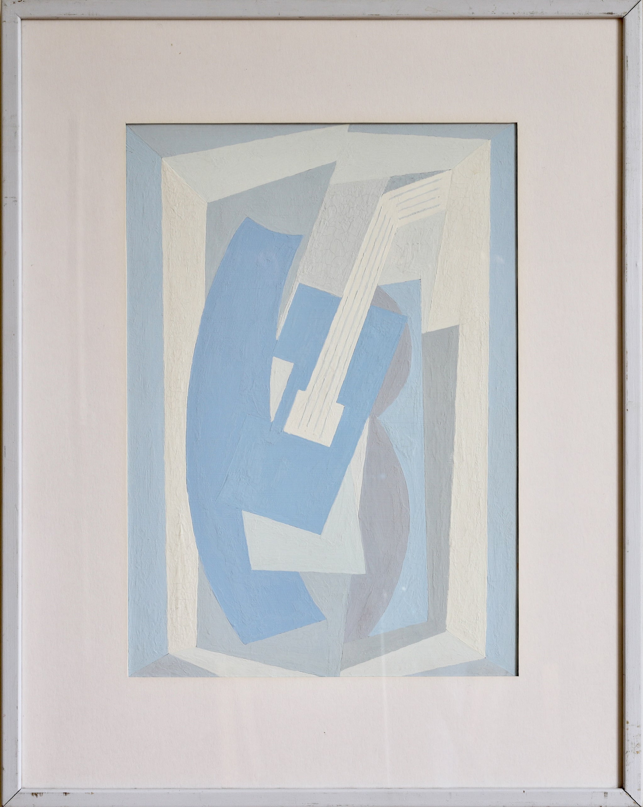 Vintage Original Abstract Guitar Painting from Sweden