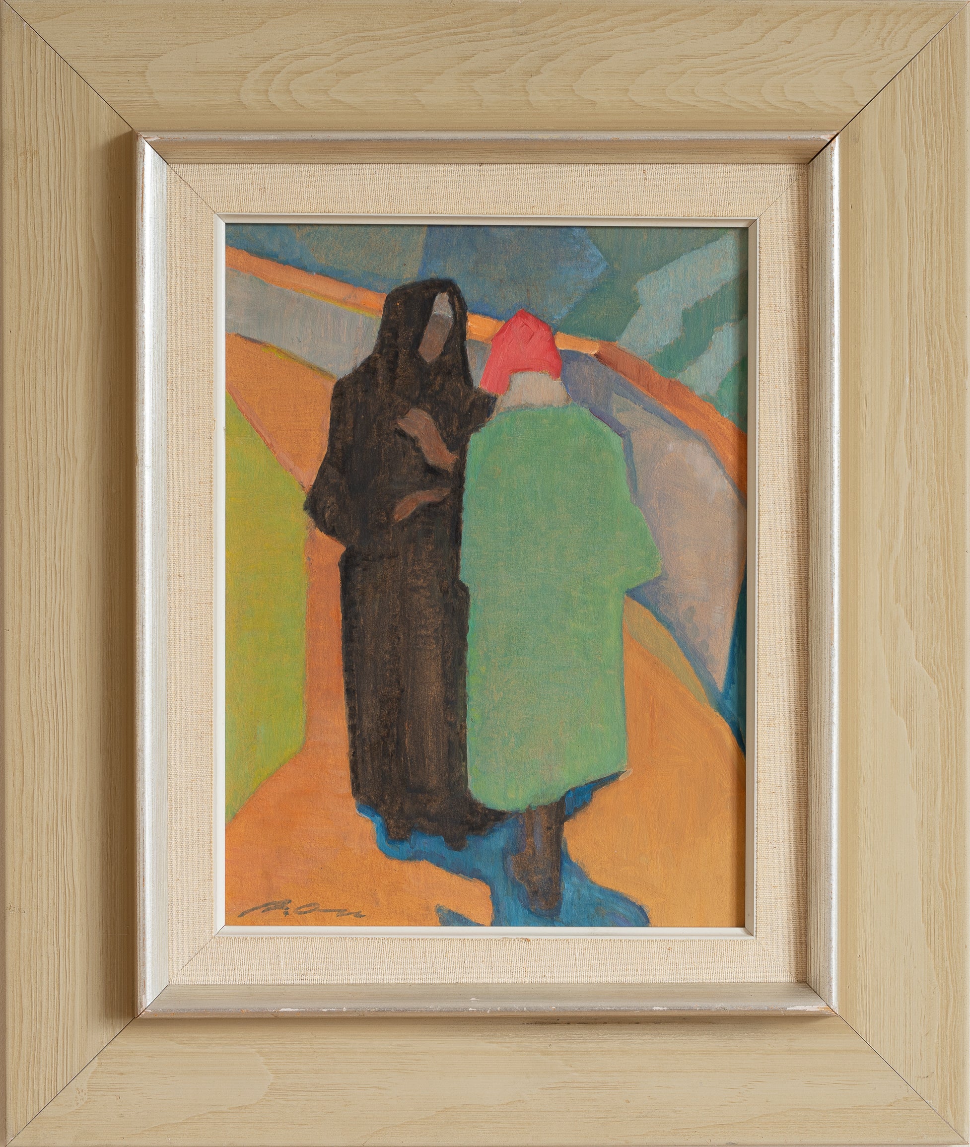 Original Mid Century Vintage Oil Painting from Sweden