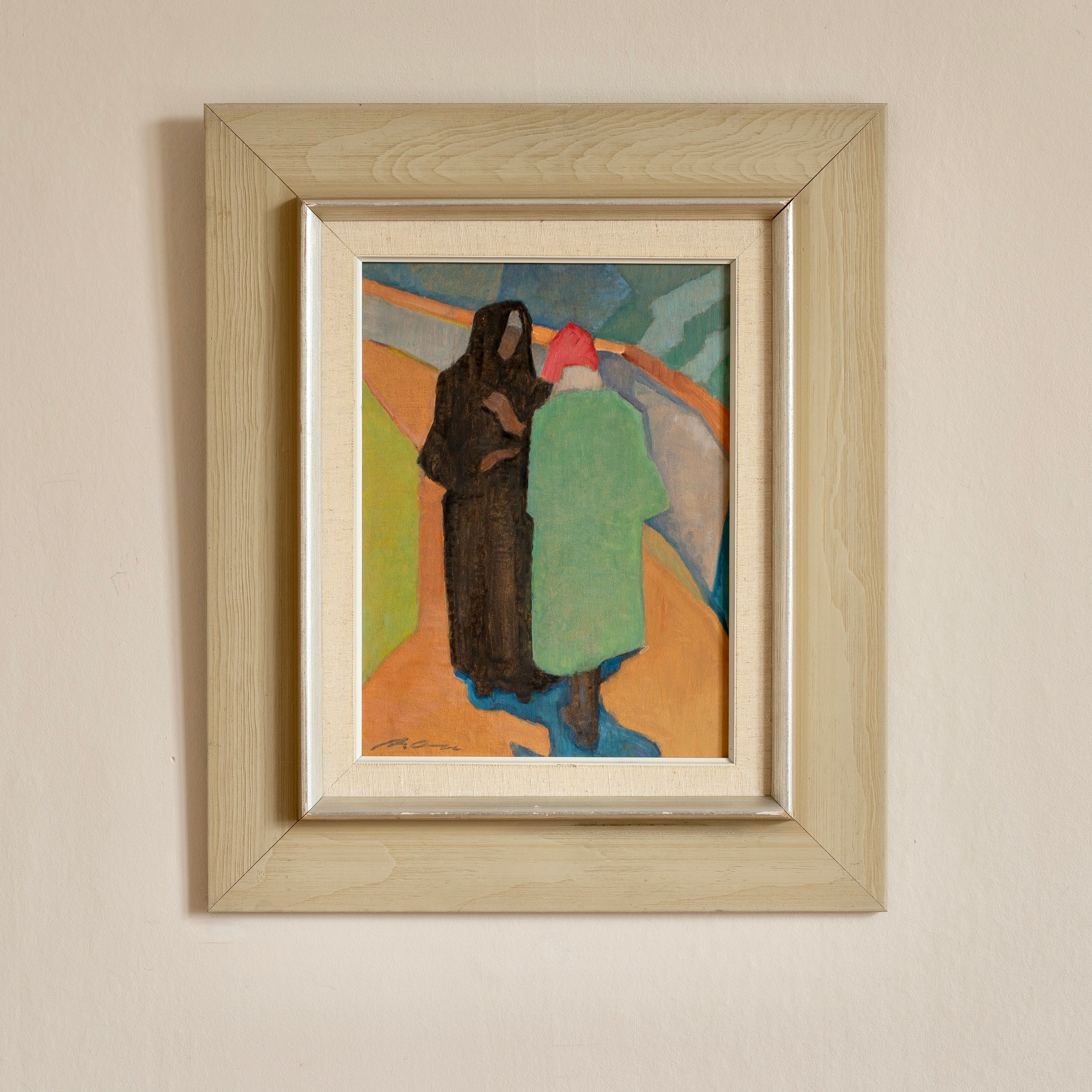 Original Mid Century Vintage Oil Painting from Sweden