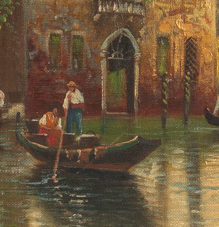Pair of Original Vintage Oil Paintings of Venice